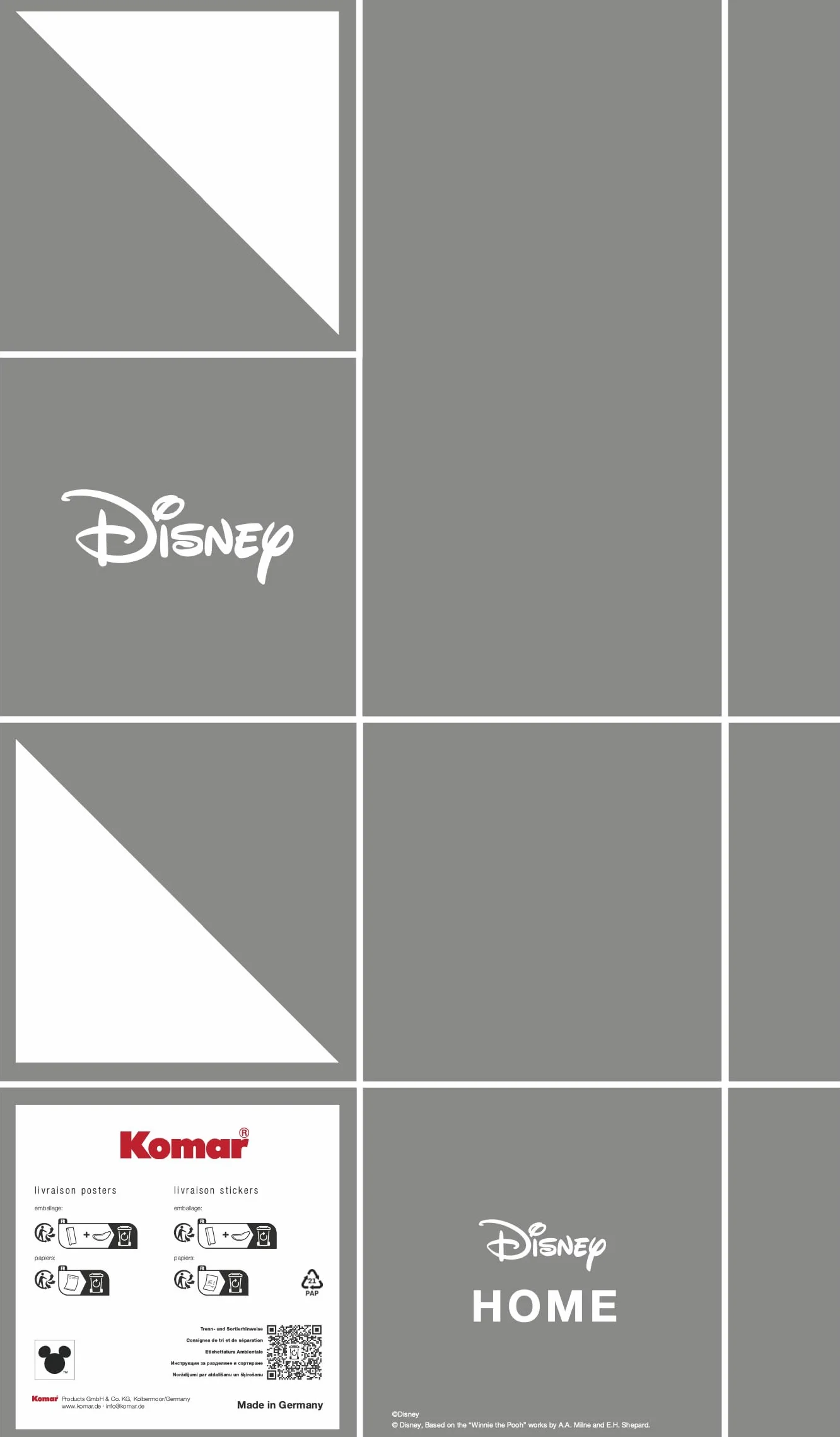 Disney Stickers Muraux 50x70 cm Bleu Violet Decoration Murale Chambre Enfant