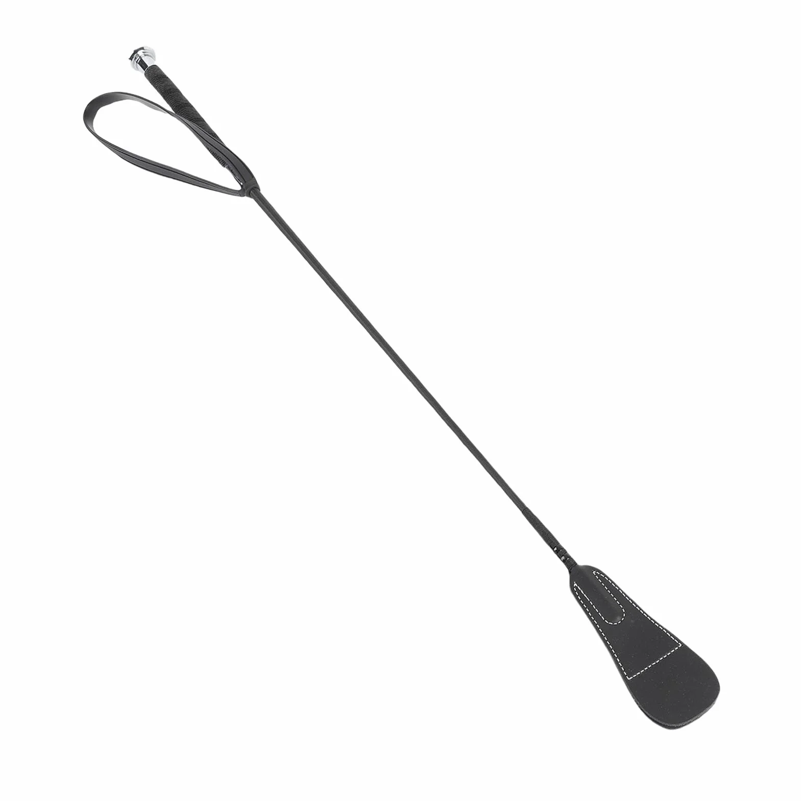 Cravache D'équitation, équipement équestre de Dressage, 68 Cm, Poignée Antidérapante, Tige en Fibre PC, Embout Cuir, Capuchon Champignon plaqué, Dragonne en Caoutchouc pour Le