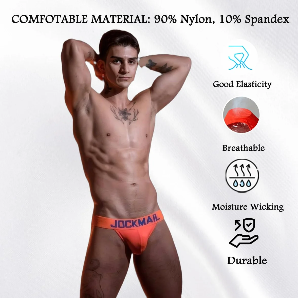 JOCKMAIL Slip pour homme Jockstrap Rainbow Comfort Sous-vêtements pour homme Jockstrap Athlétique Supporter