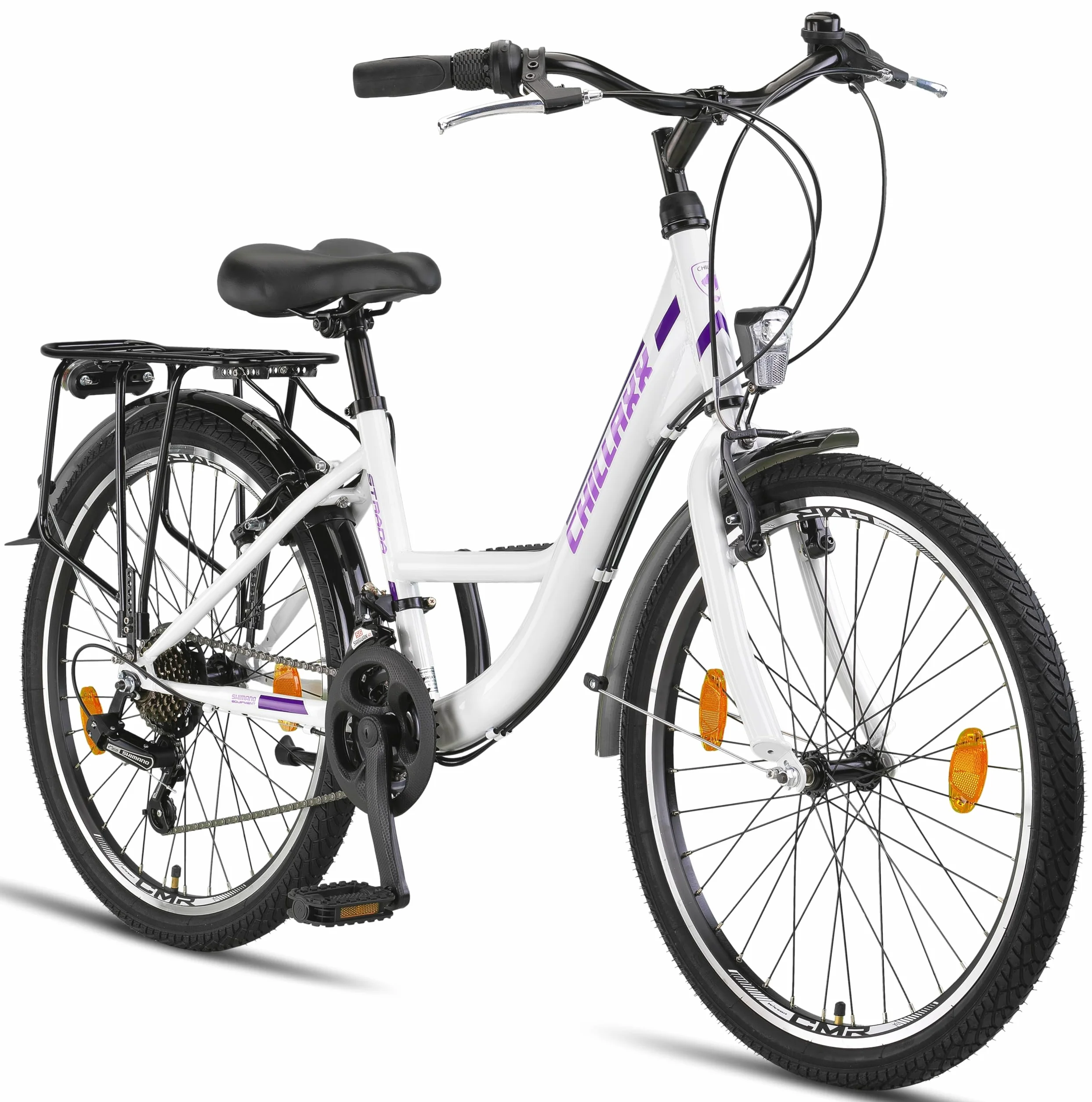 Chillaxx Bike Strada Premium City Bike de 24, 26, 28", Vélo pour filles, garçons, hommes et femmes, 21 vitesses, vélo hollandais