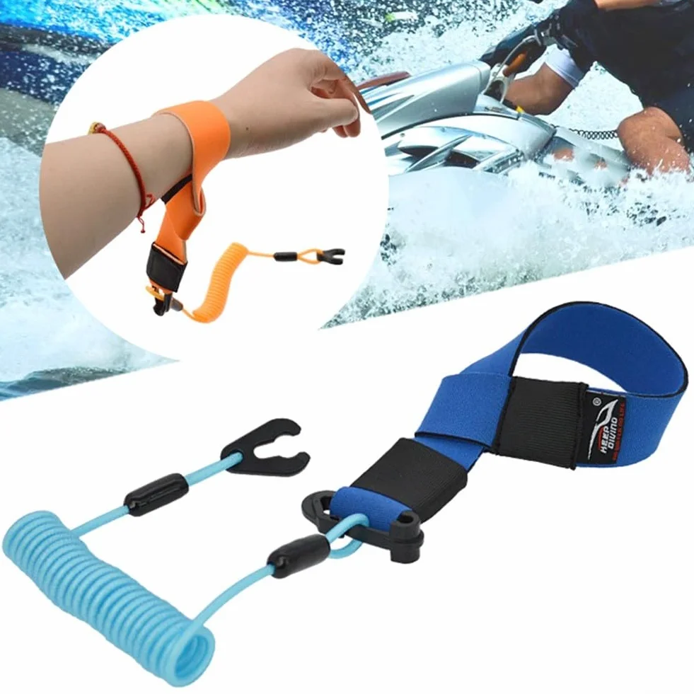 Lanière de sécurité fiable avec sangle réglable en néoprène pour jet ski Yamaha Vert B