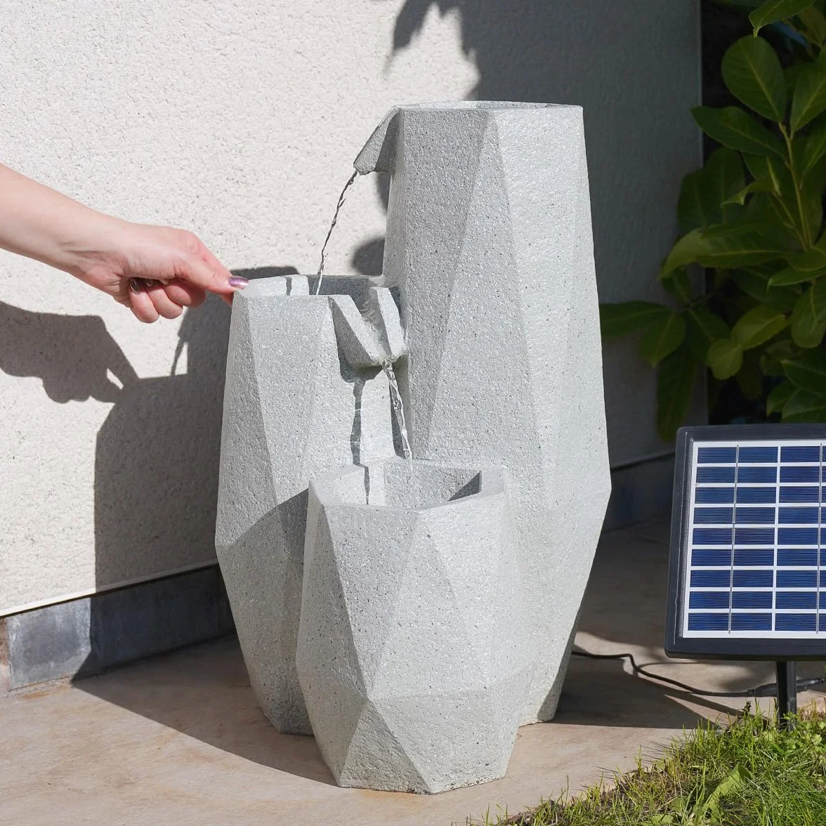 Fontaine solaire blanche en cascade LED SL122