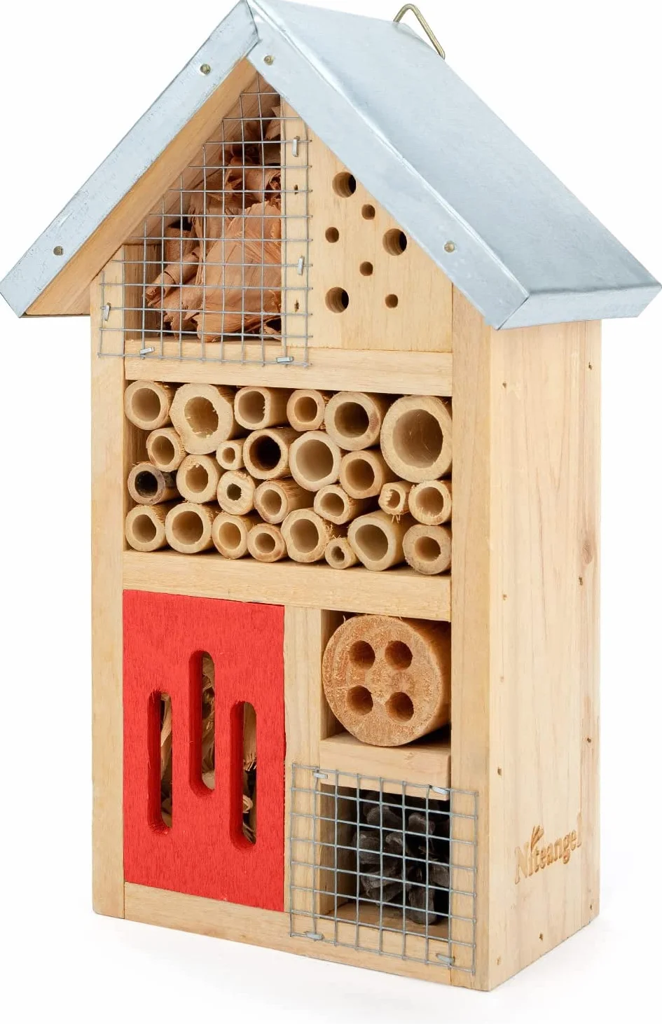 Niteangel Maison Insectes en Bois 25,4 x 15,2 x 8,6 cm pour Coccinelles Chrysopes Abeilles