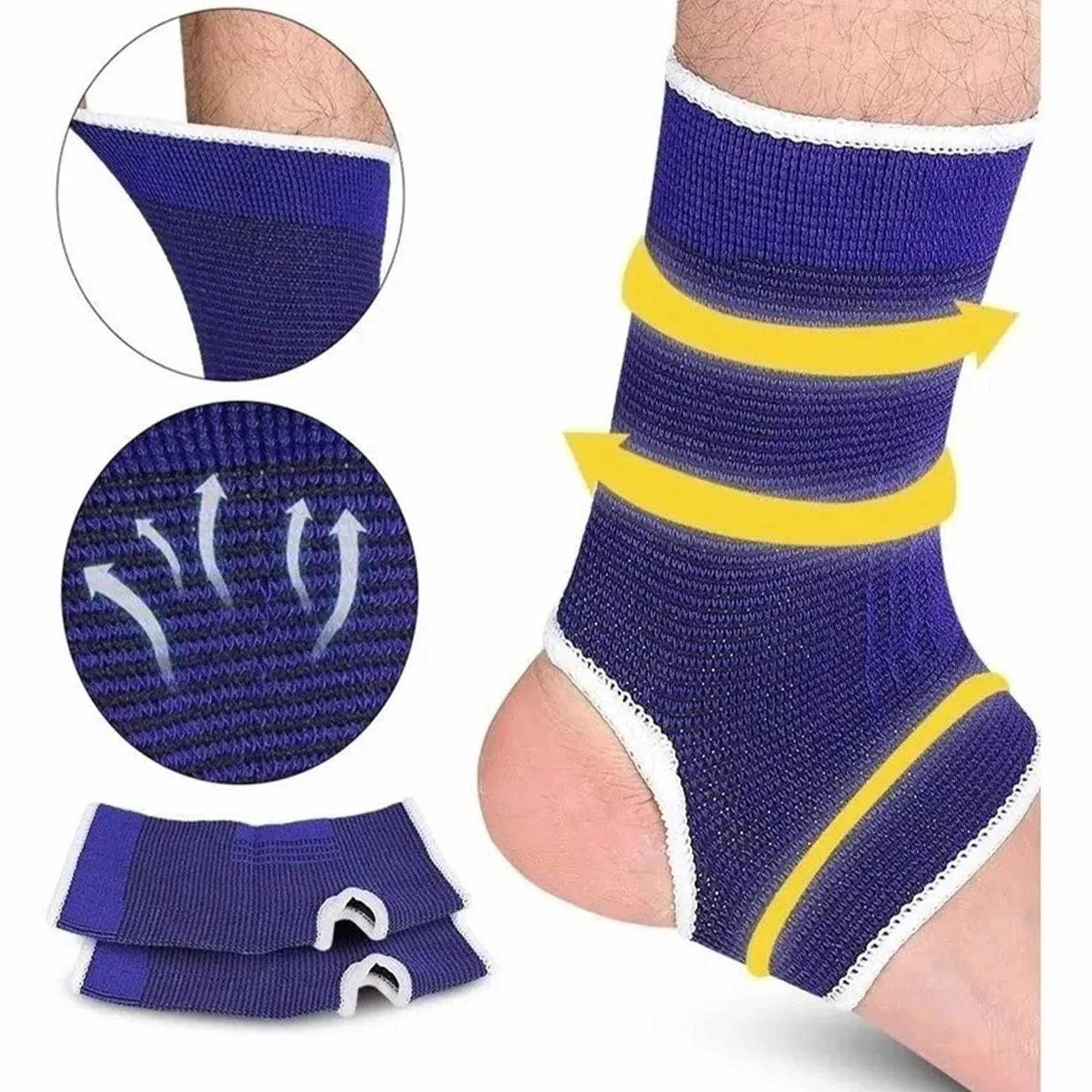 Topyond 2 Pièces De Coussinets De Cheville Tricotés Pour L'extérieur, Protection de la Cheville Et Coussinets De Sport Chauds, Adaptés à une Variété De Sports, Confortables Et Respirants