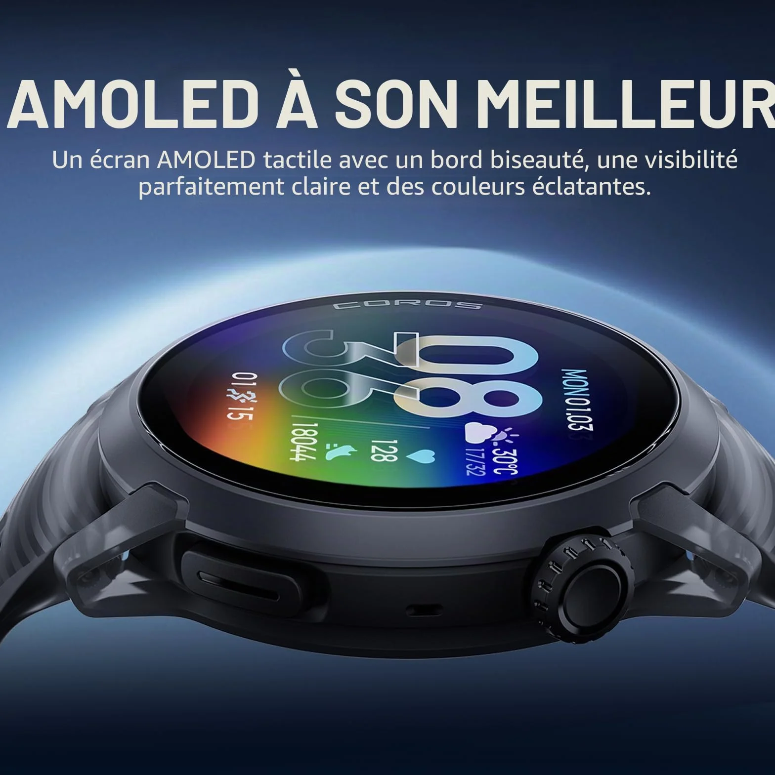 COROS Pace 4 Montre Sport Ultralégère Écran Tactile AMOLED 1,2" 19 Jours Autonomie Running GPS Précis Cardiofréquencemètre