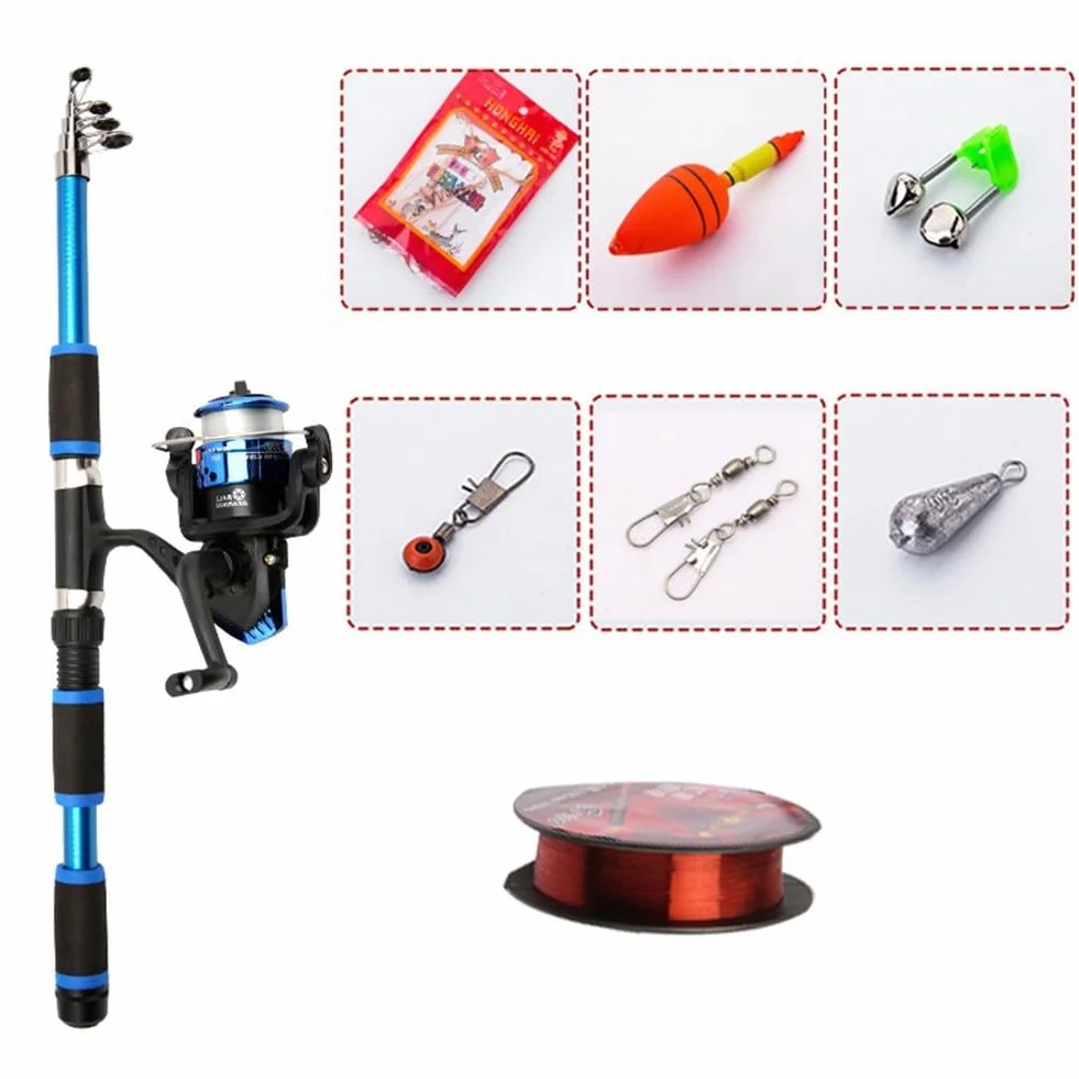 Kit canne à pêche pratique 1 82 m pour installation rapide avec accessoires essentiels pour réussir