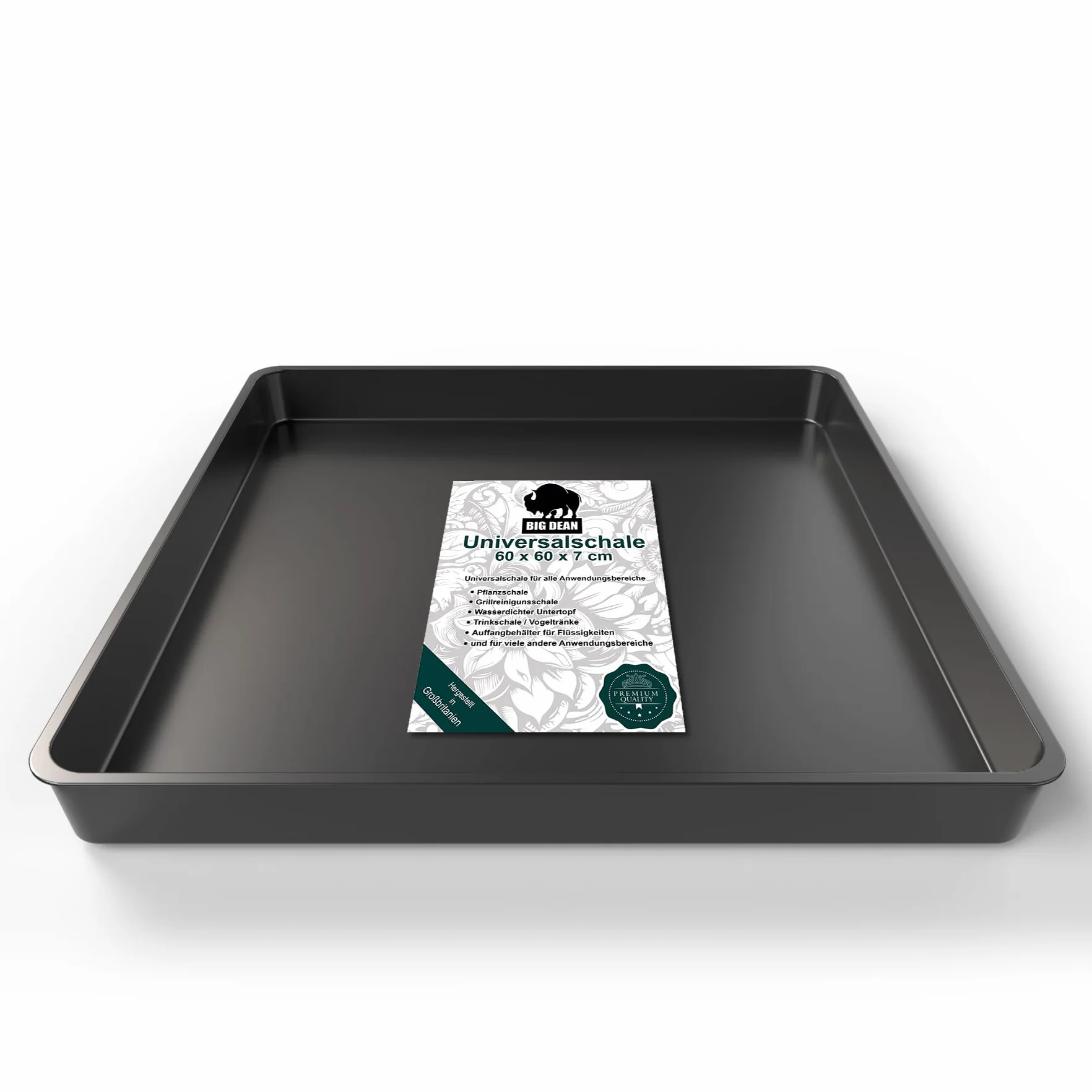 BigDean Bac multi-usages 60 x 60 x 7 cm plastique grille de cuisson bac à déjections bac à mortier