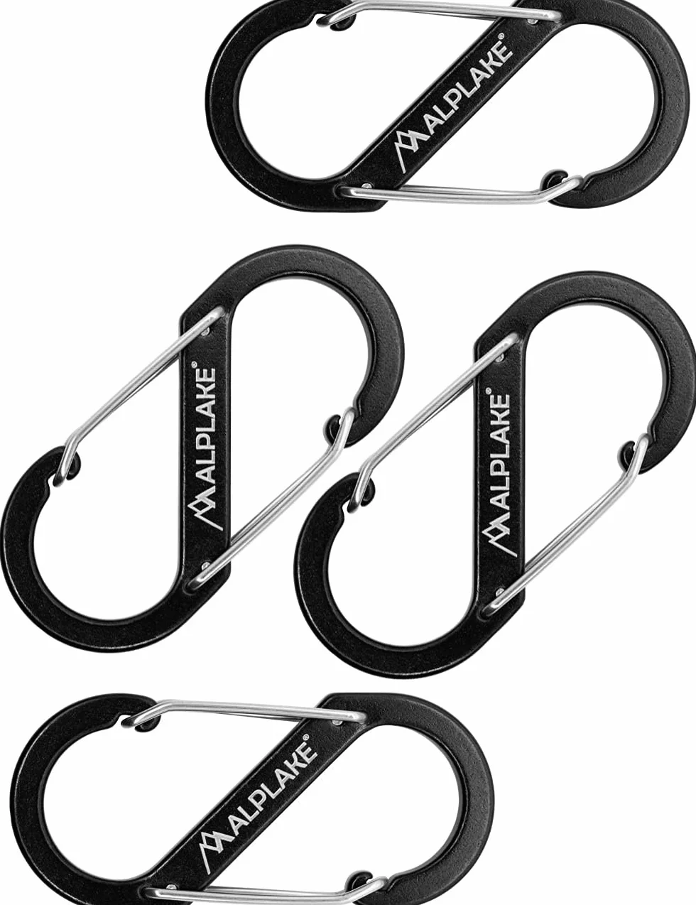 Mousquetons en forme de S 88 x 40 mm Noir Ensemble de 4