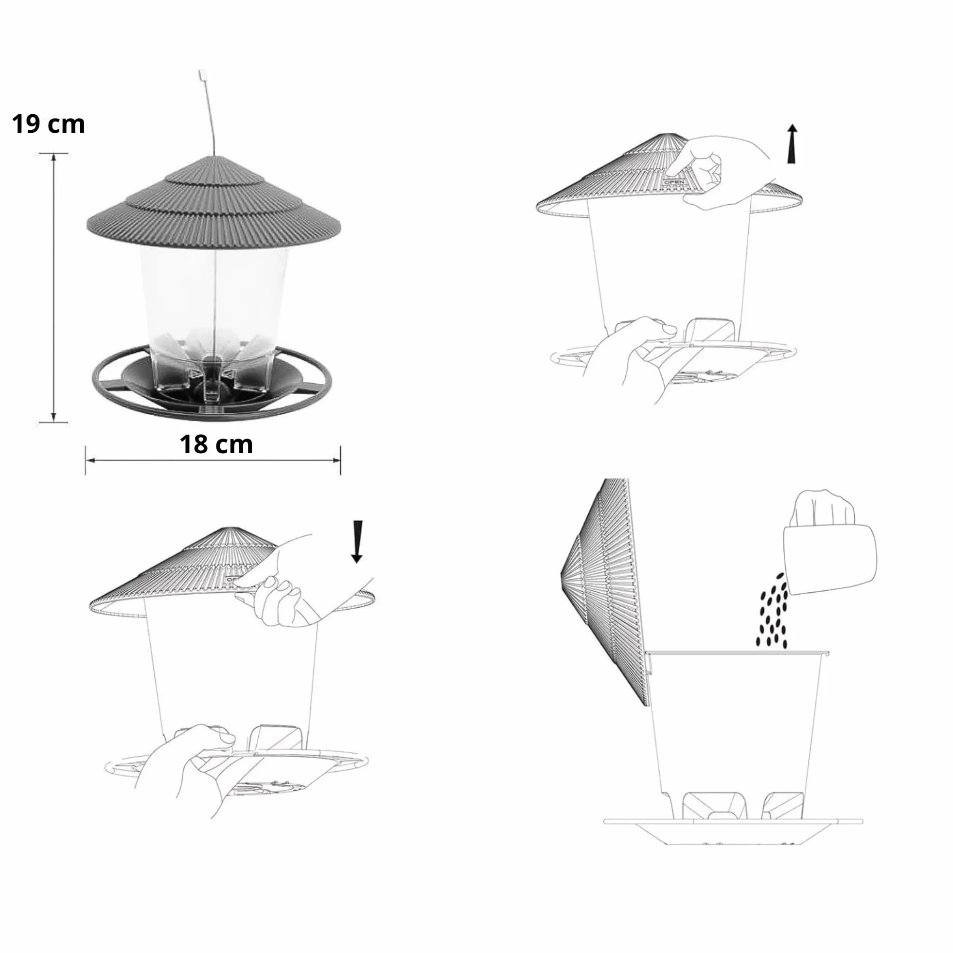 Aime Mangeoire Multi-Grains pour Oiseaux et Animaux Sauvages