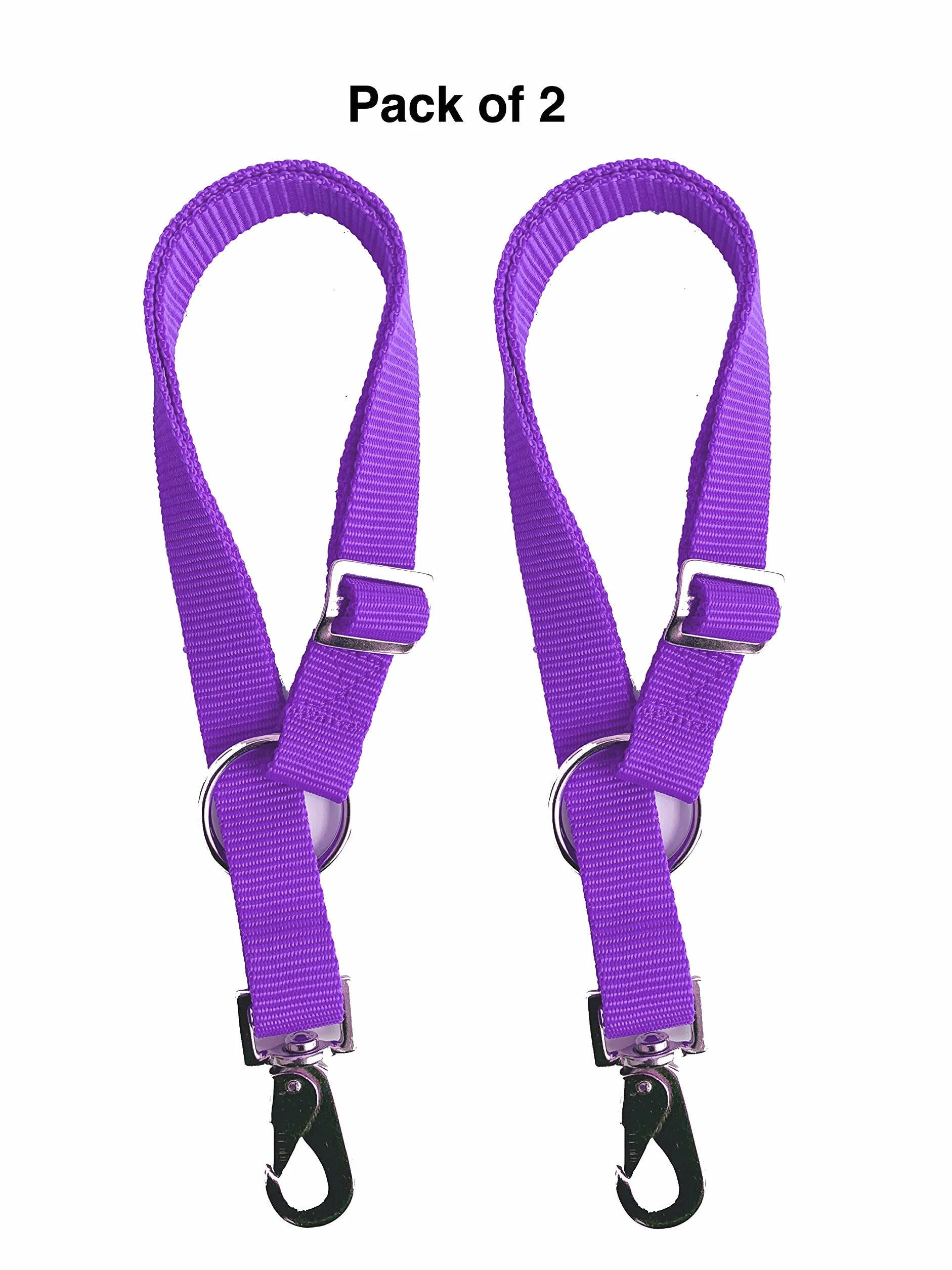 Majestic Ally Lot de 2 cintres pour Seau à Eau pour Cheval – Longueur réglable de 45,7 cm à 76,2 cm – Design Pratique et Facile pour Une Utilisation en intérieur ou en extérieur (Violet)