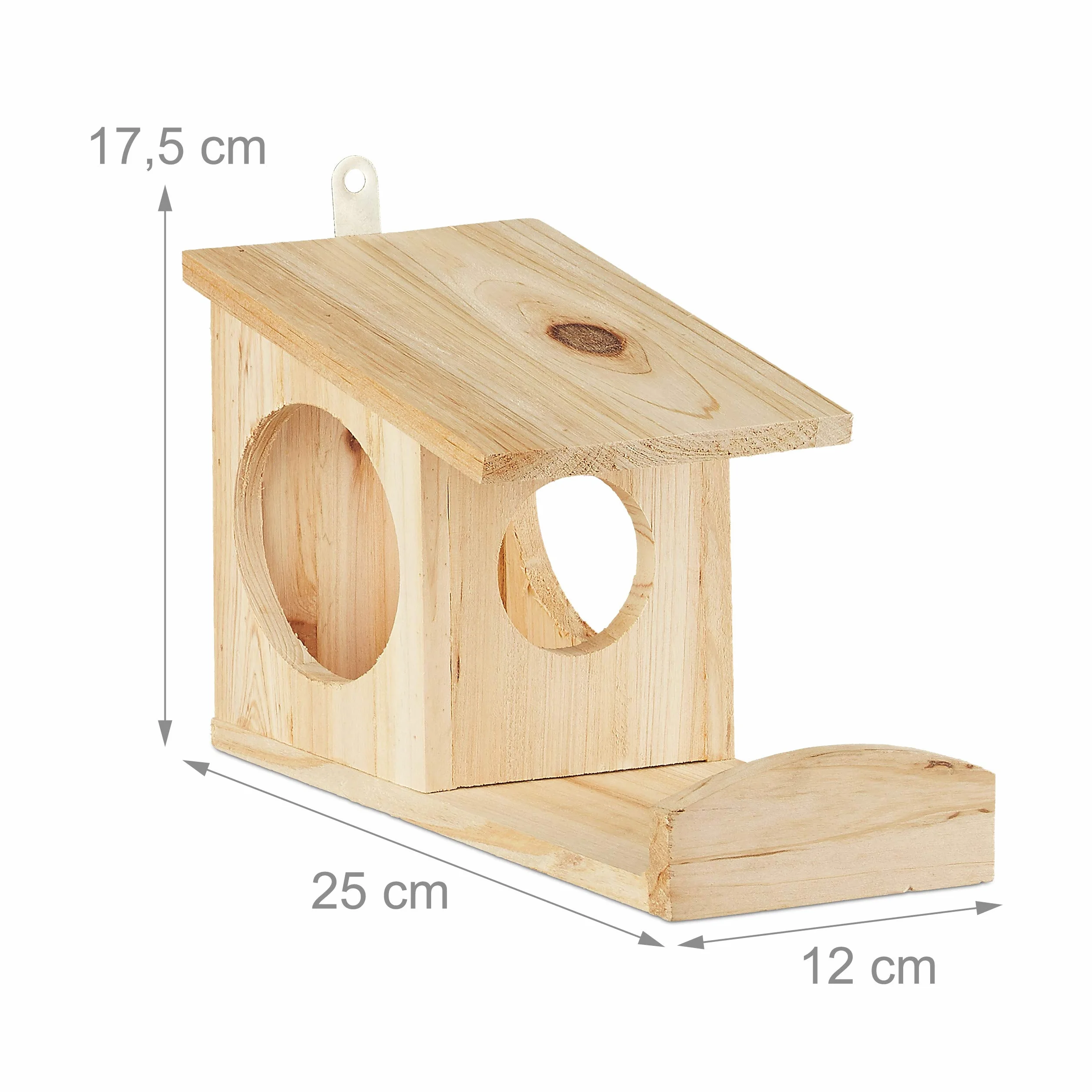 Relaxdays Mangeoire pour écureuil en bois à suspendre 17,5 x 12 x 25 cm vert