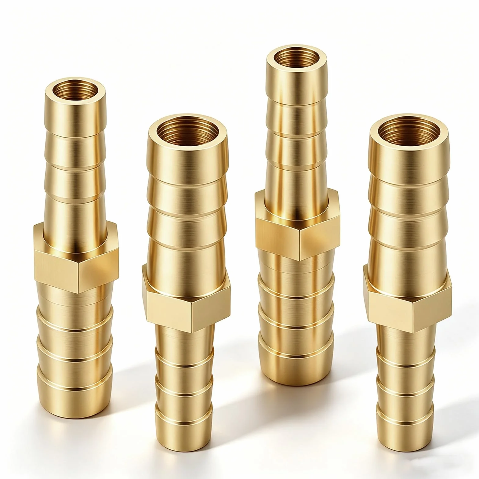 Raccords Cannelés Droits en Laiton 8mm à 6mm, 4PCS Raccords de Tuyau Réducteurs Résistant à la Corrosion