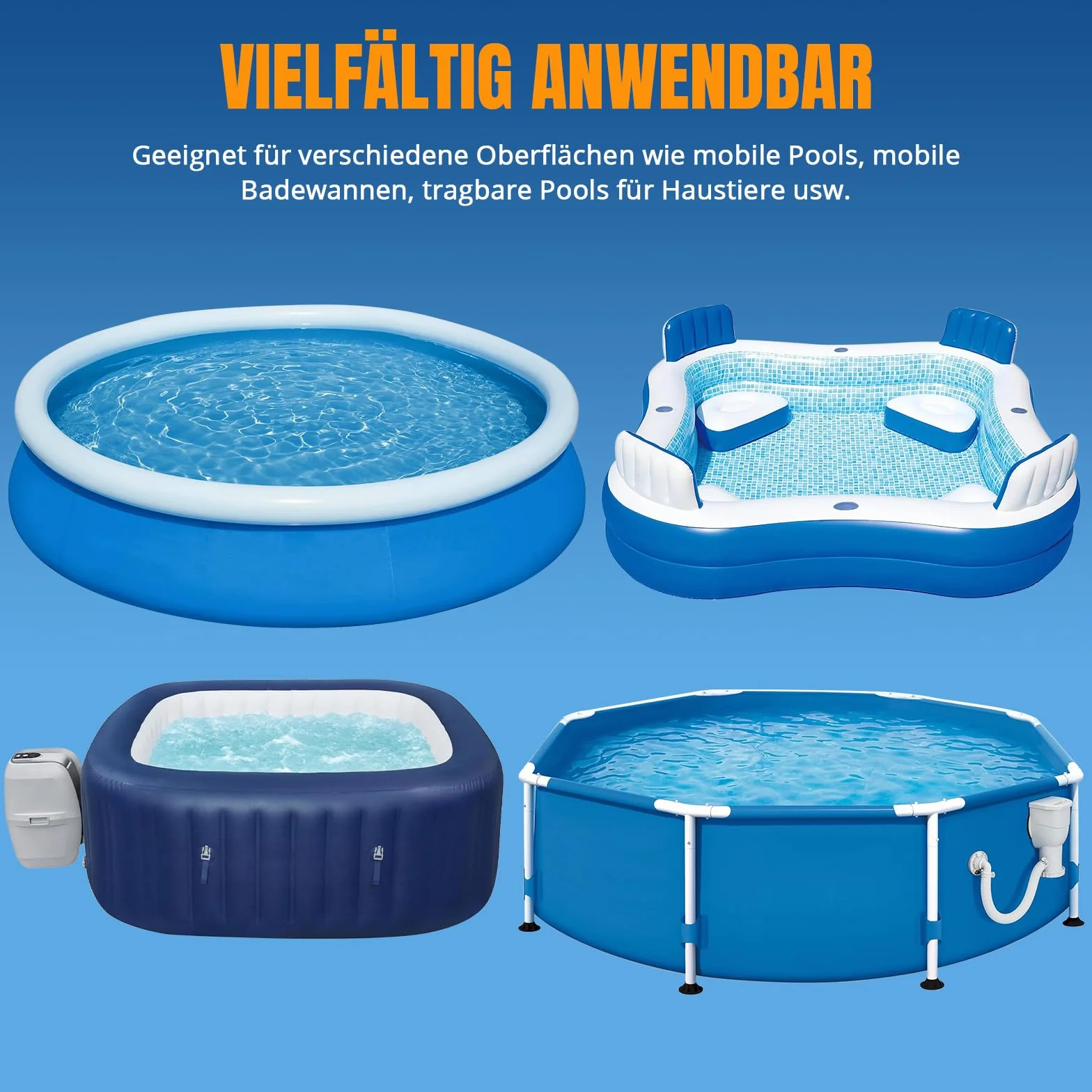 Kit Reparation SPA Gonflable, Rustine Piscine PVC Waterproof 10cm x 250cm, Ruban Adhésif Sous L'Eau