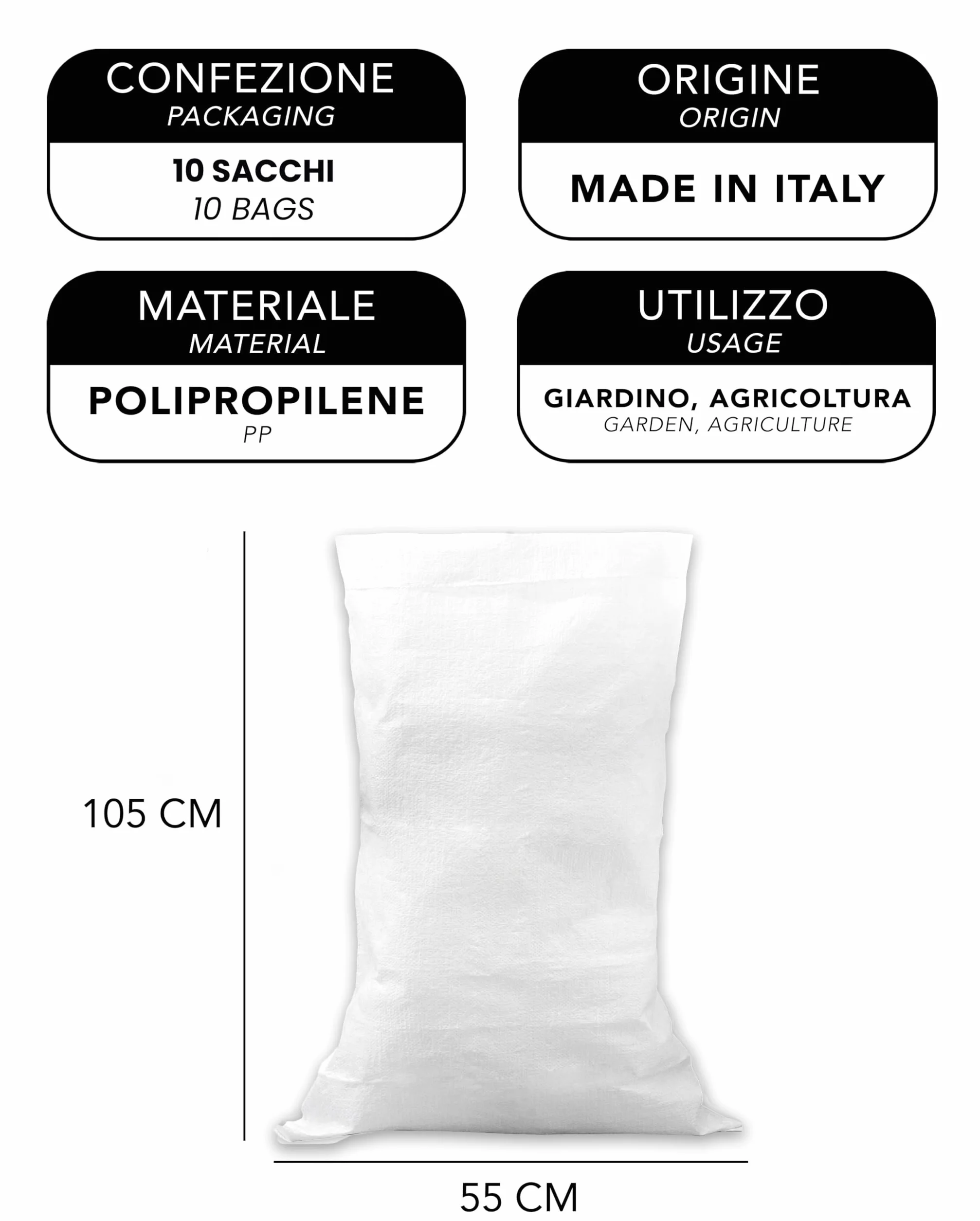 Sacs Jardin IPEA 105x55 cm Polypropylène 10 Pièces