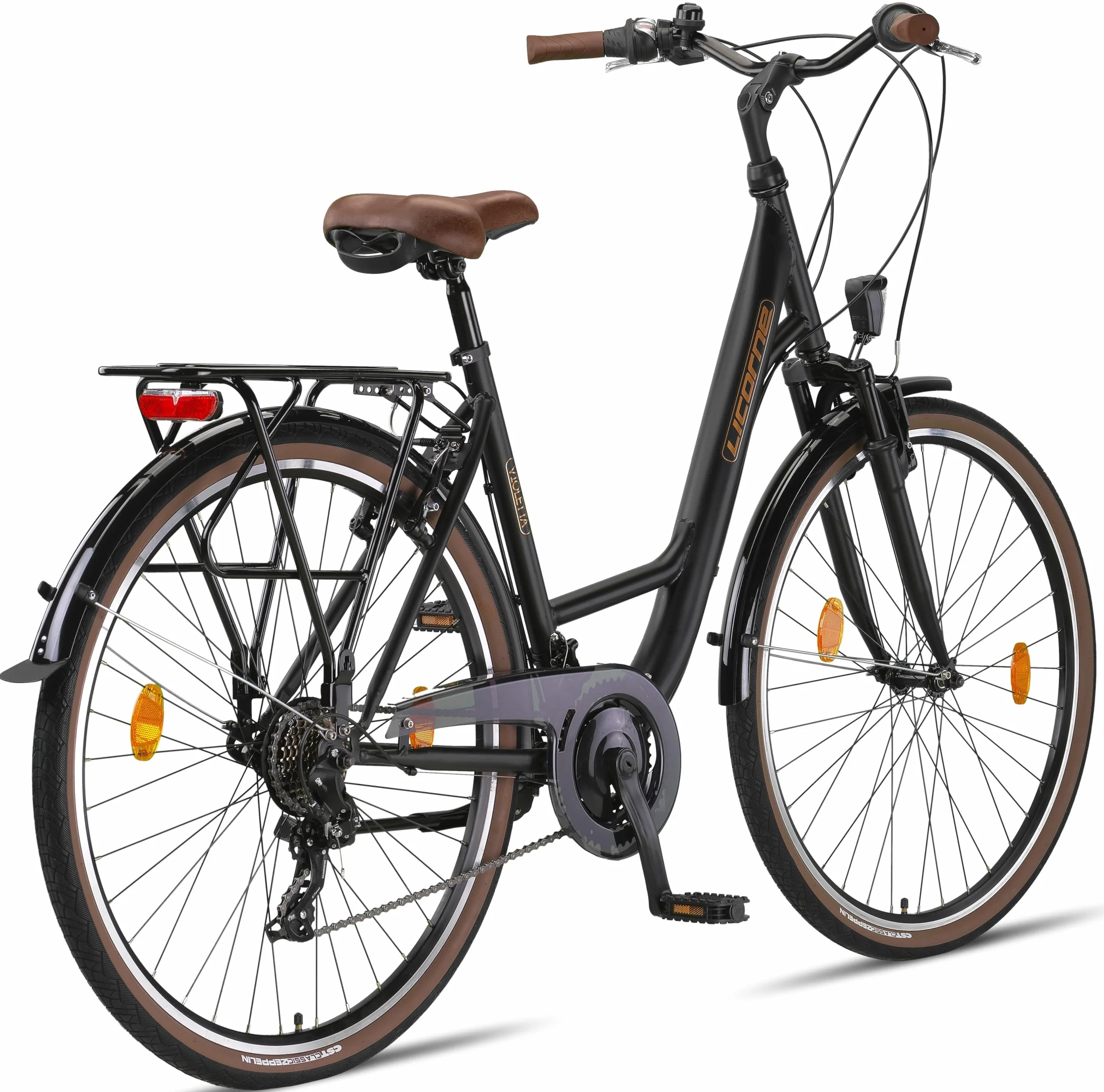 Vélo Ville Premium Licorne VIOLETTA 24 26 28 pouces Shimano 21 vitesses VTC hollandais