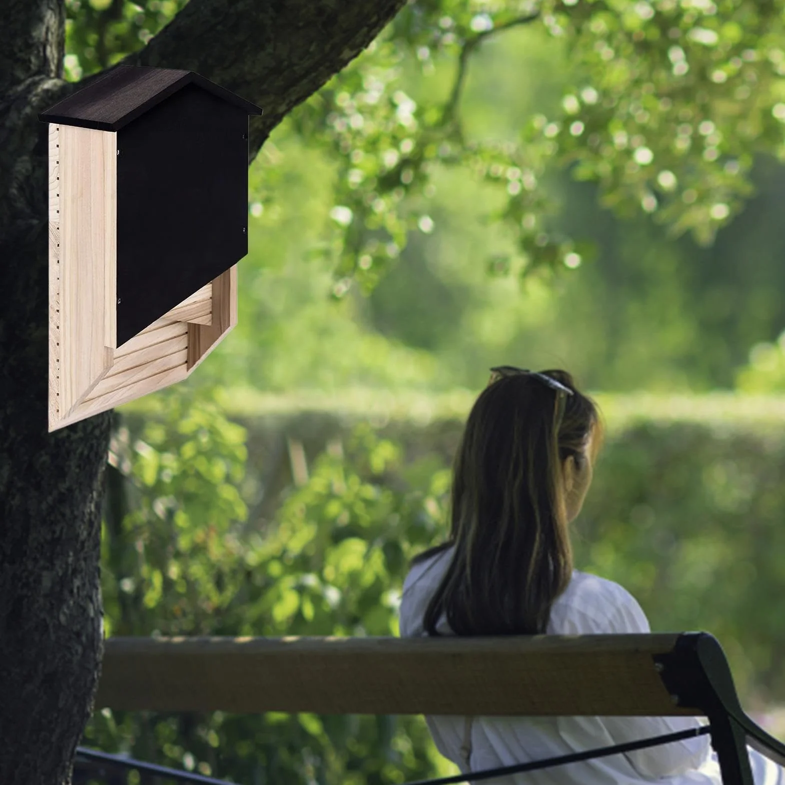 Abri d'Extérieur en Bois pour Chauve-souris Yusheng | Nid Réutilisable pour l'Hibernation, Décoration de Jardin