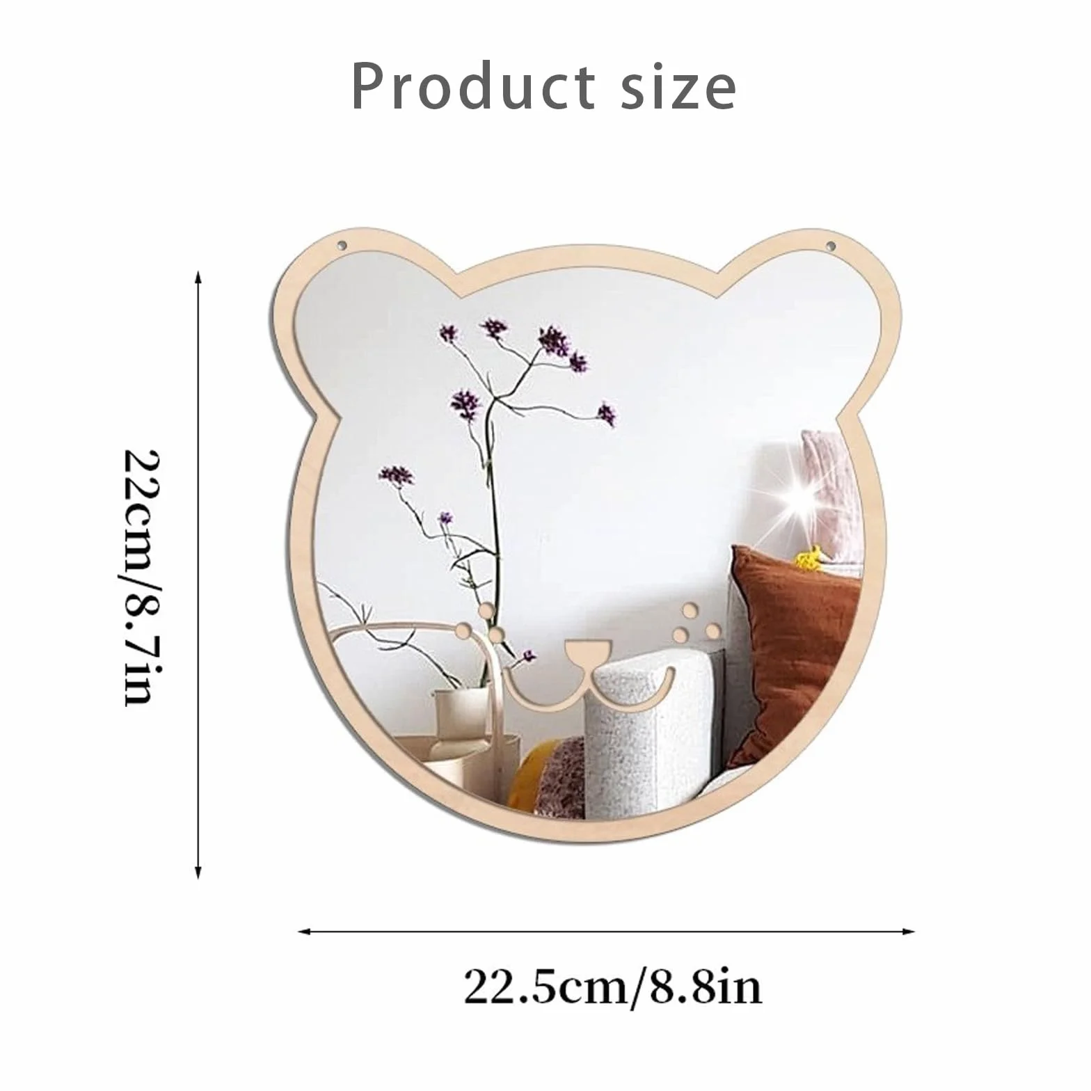 Miroir pour Chambre d'enfant 3D en Acrylique - Autocollants Miroir Enfants avec Planche - Petit Miroir Suspendu Décoration Chambre