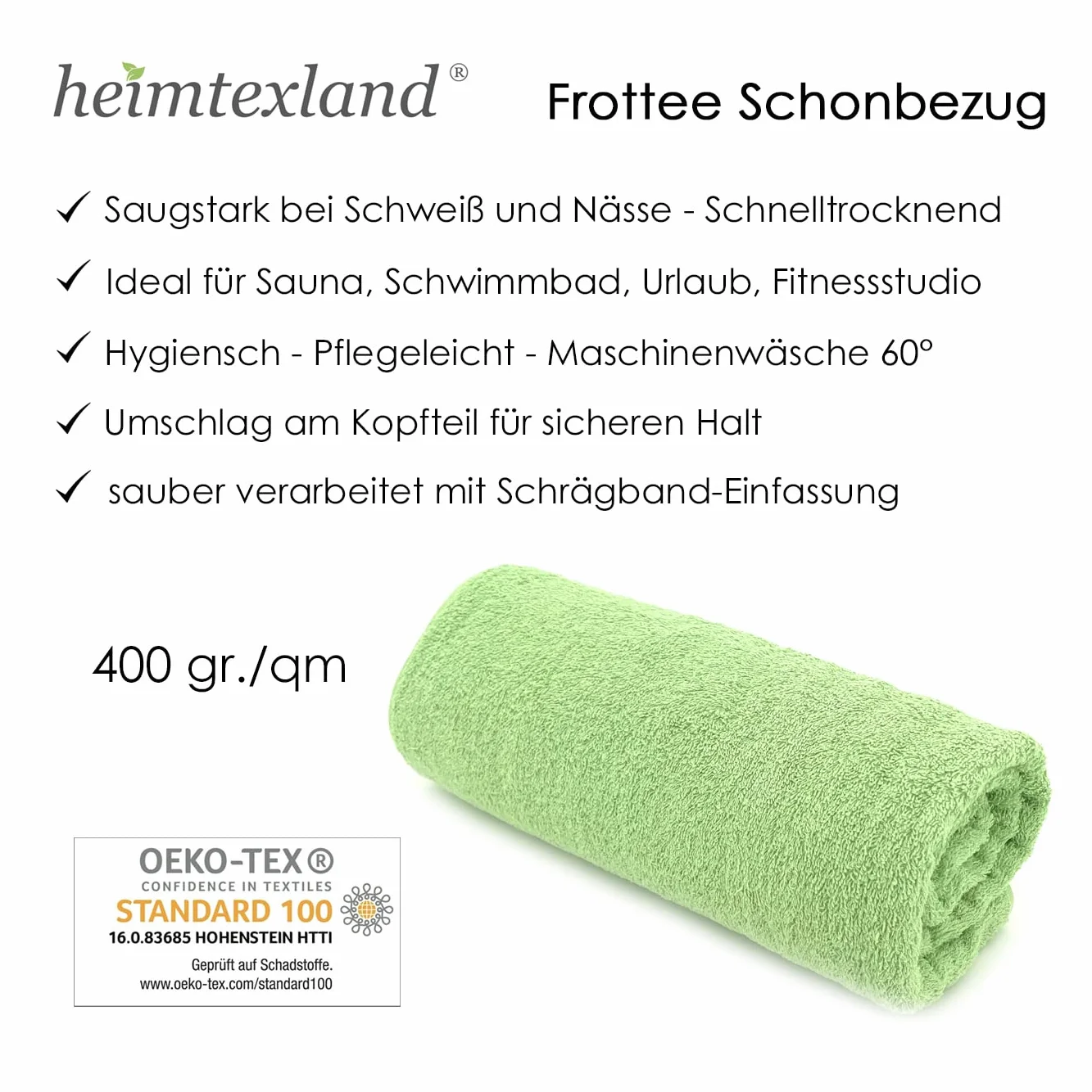 Heimtexland® Housse de protection en éponge pour chaise longue de plage - Vert