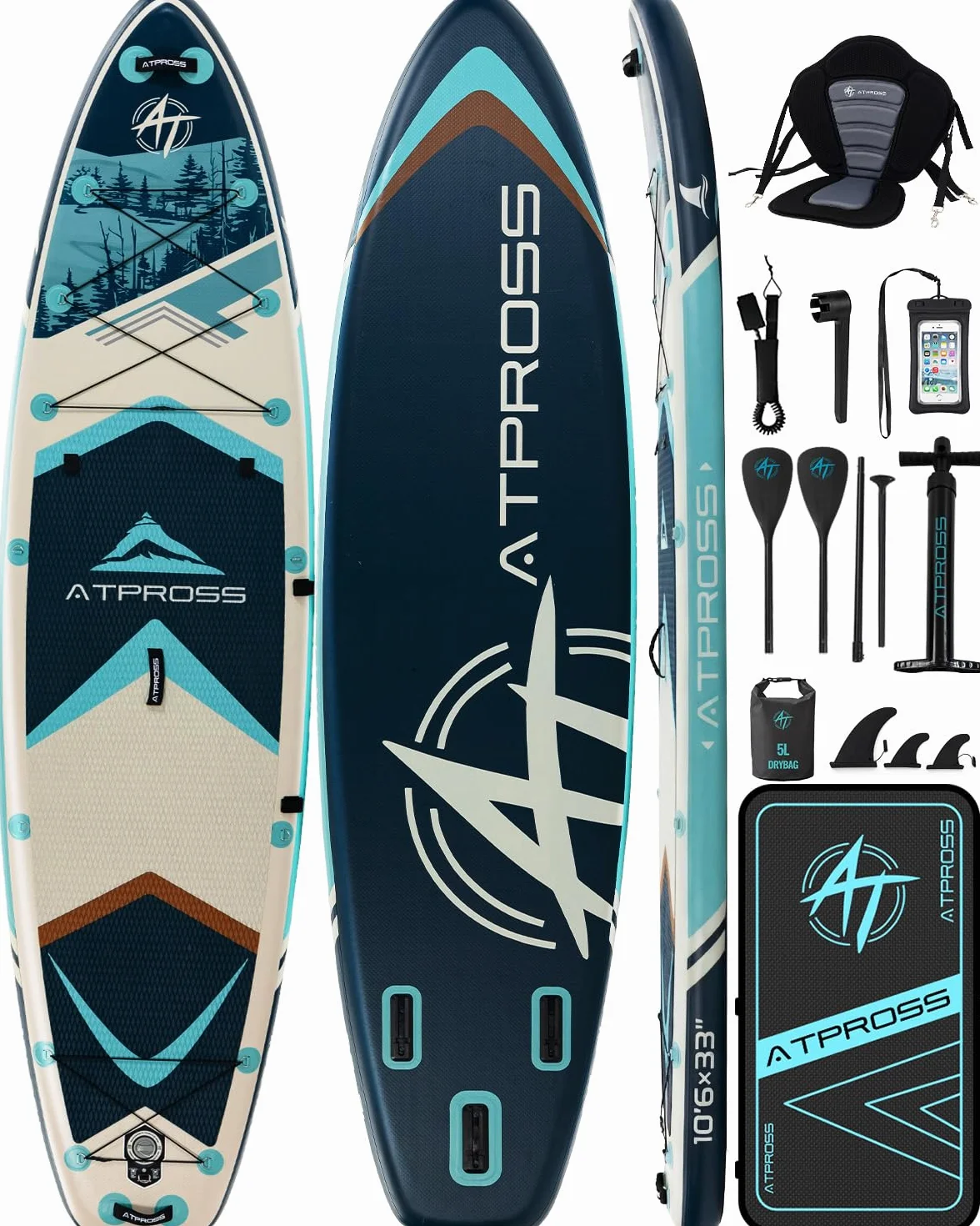 Stand Up Paddle Gonflable Adulte avec Siège Kayak & Accessoires, 320x84cm Planche de Sup Extra Large pour 2 Personnes, Charge 200kg, Kayak Gonflable 2 Places Stable et Antidérapant pour Surf