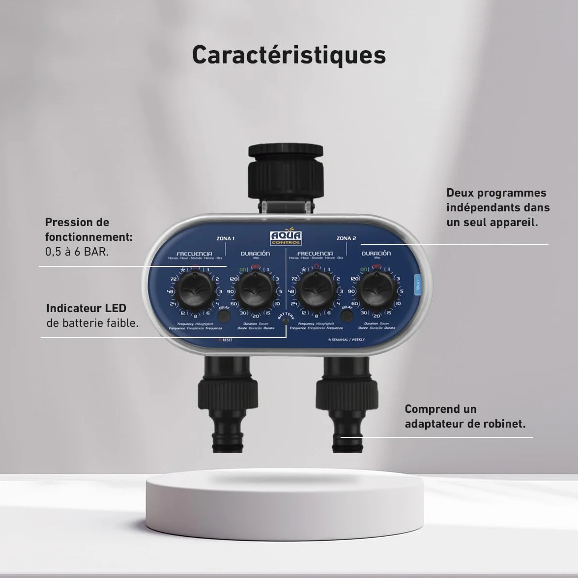 Aqua Control C4011 Programmateur d'Arrosage Jardin 2 Sorties