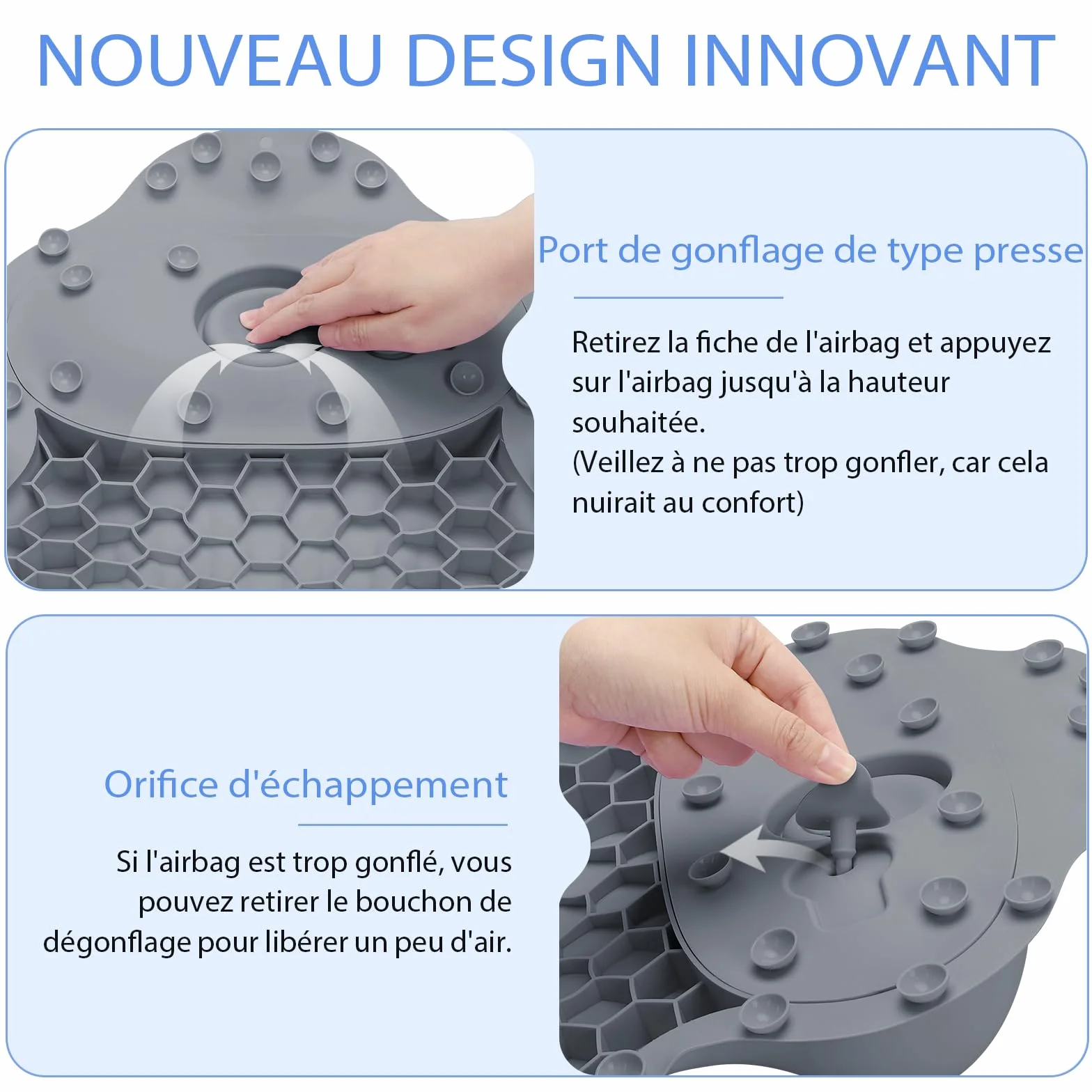Coussin de Bain en Silicone Kixcvdm avec Ventouse Antidérapante, Séchage Rapide, Grande Taille