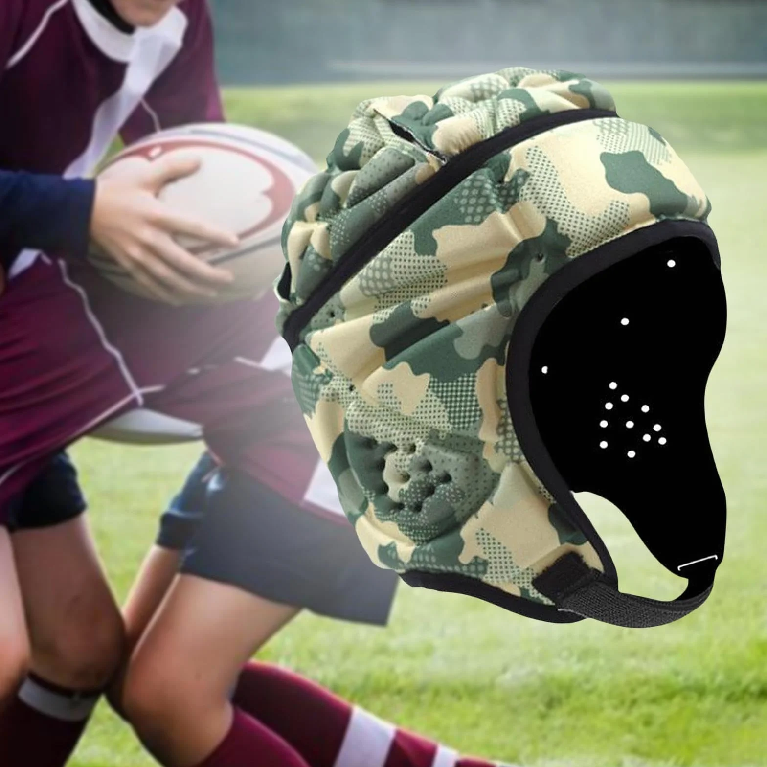 Rockible Casque de Rugby pour Enfants et Besoins Spéciaux - Garde-Tête Rembourré pour Football et Sports - Head Protector pour Gardien