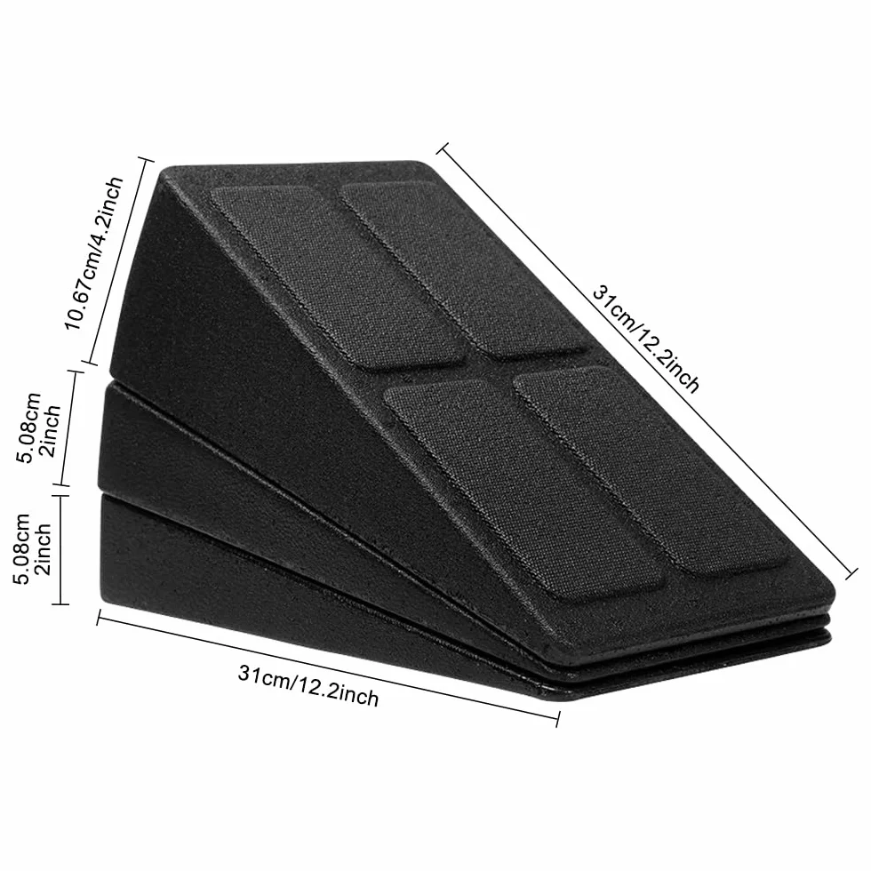 Planche Inclinée Étirement Lot de 3 Cales Protection Genoux Réglable Slant Board pour Jambes Mollets Exercice Musculaire