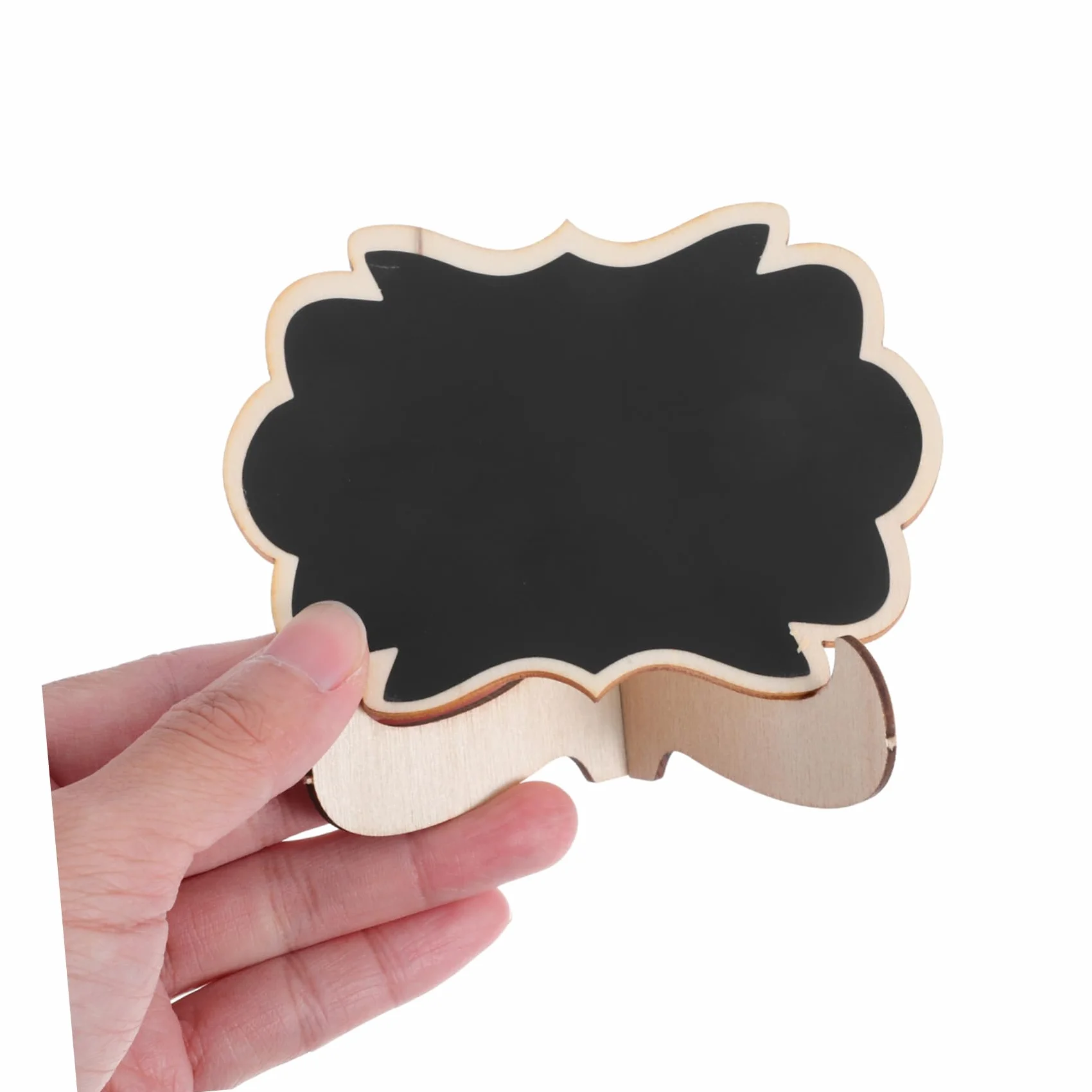 Healifty 10 pièces Mini Tableau Ardoise avec Support Bois Étiquettes Buffet Alimentaires Réutilisables pour Décorations Fêtes Mariage