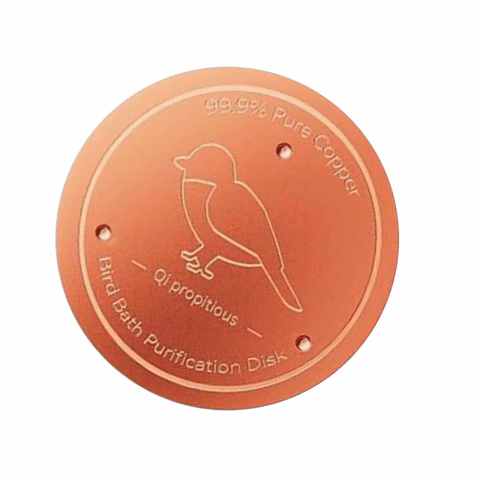 Disque de purification en cuivre pour bain d'oiseaux avec support à trois points – Purificateur d'eau pour jardin