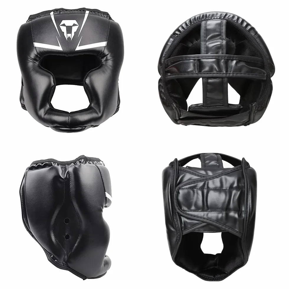 Casque de Boxe pour Enfant Adulte Résistant Aux Chocs Visage Oreille Protecteur Tête Garde Casque pour Boxe MMA Entraînement Muay Thai Kick Boxing Arts Martiaux Sparring