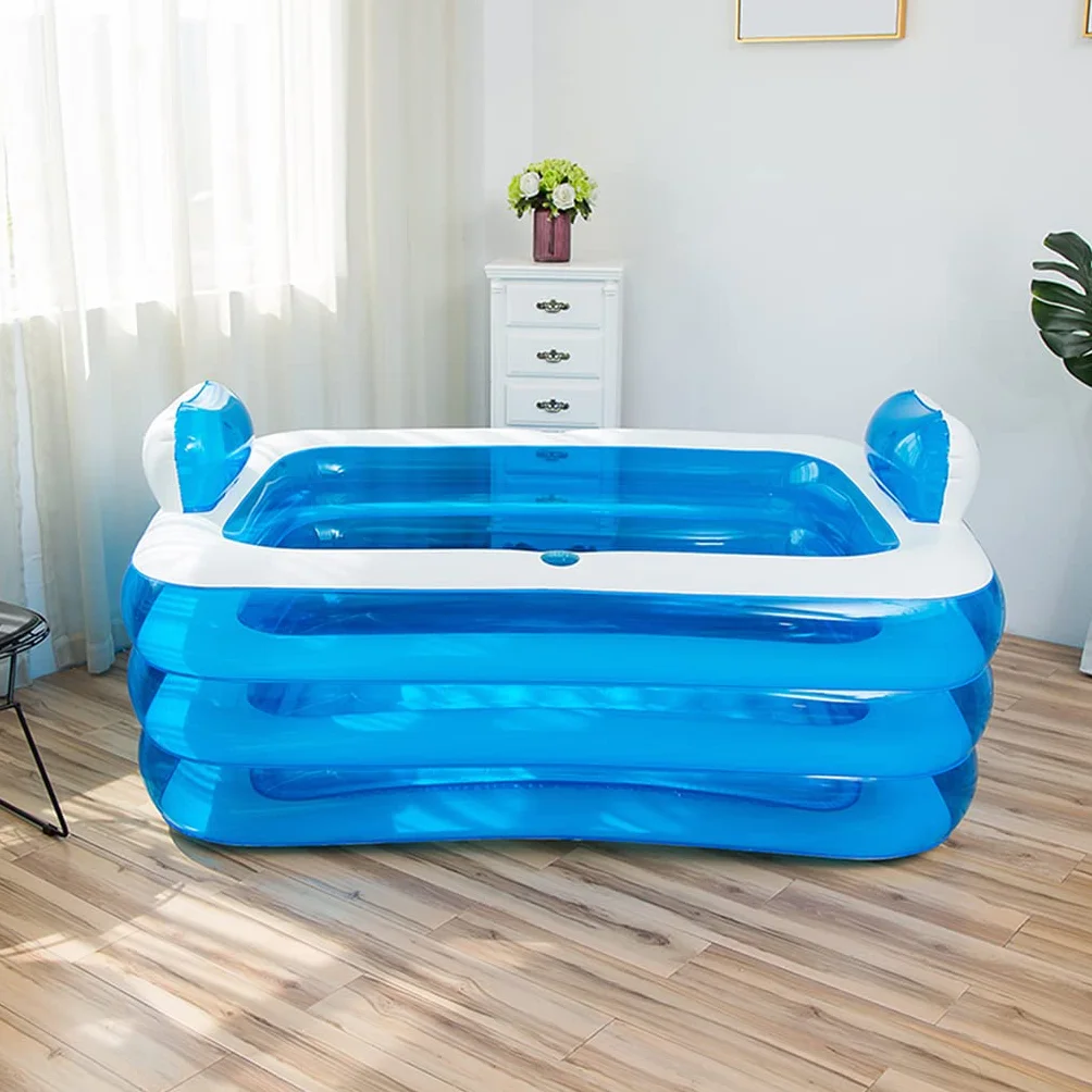 Baignoire Gonflable Adulte Portable avec Dossier Pliable