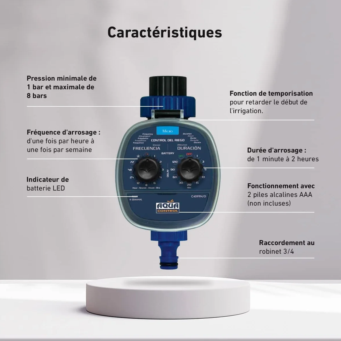 Aqua Control C4099O Programmateur d’Arrosage Jardin, 0 Bar