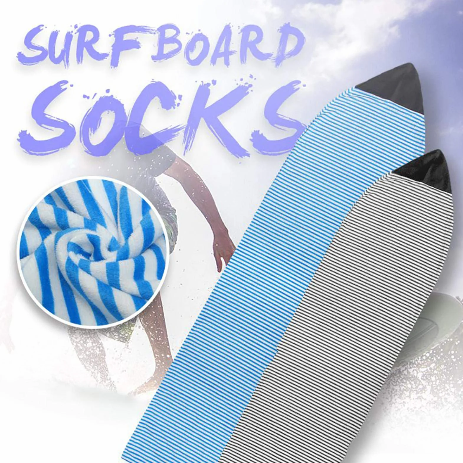 windyday 6.3 ' ' / 6.6 ' ' / 7 ' ' Planche Surf Chaussettes À Séchage Rapide Couverture Stockage Protection pour Snowboard et Sport de Glisse