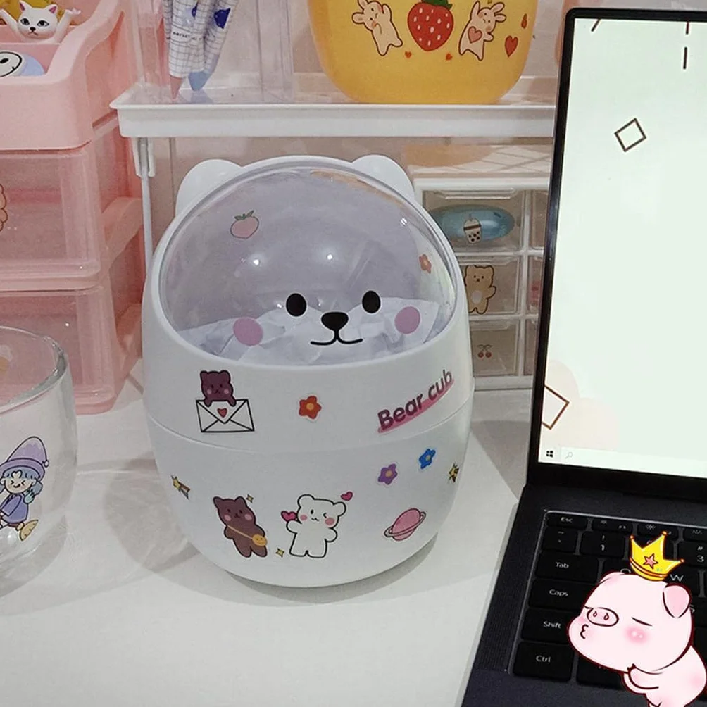 LOVIVER Mini Poubelle avec Couvercle Blanche Bureau Maison Chambre