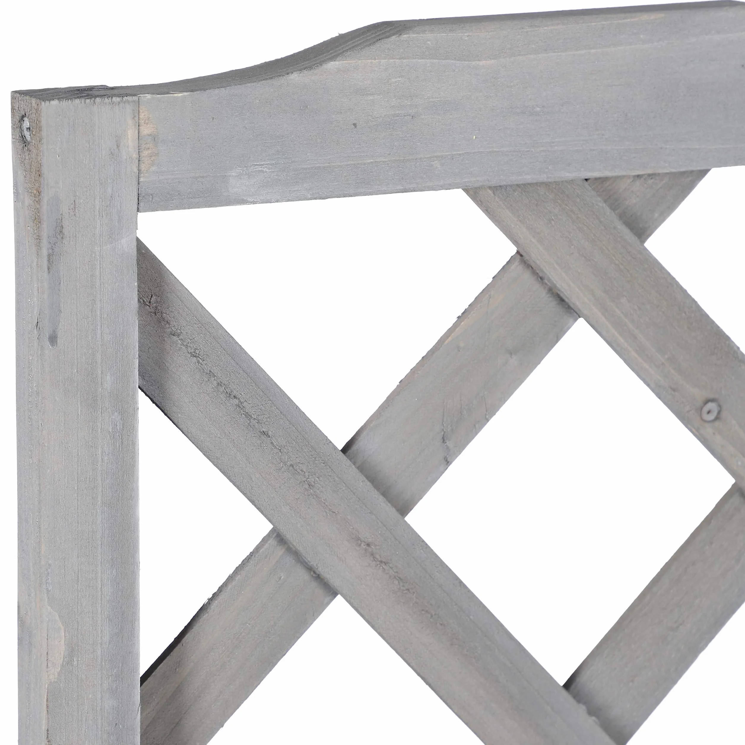 Relaxdays Jardinière Treillis Espalier Tuteur Plantes Grimpantes Bac à Fleurs Bois 20L 90cm Gris