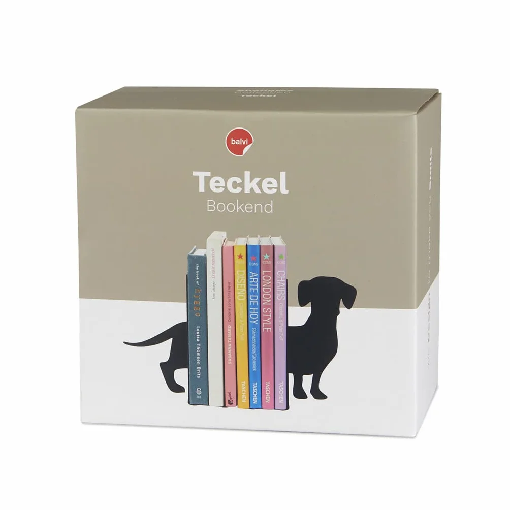 Balvi Serre-Livres Teckel Noir Support de Livres Métal 2 unités