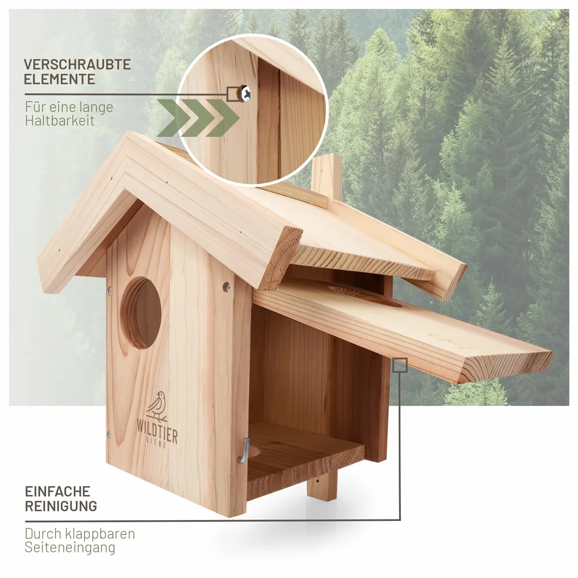 Cobel Nid pour écureuil en bois massif - Maison d'écureuil à suspendre pour jardin