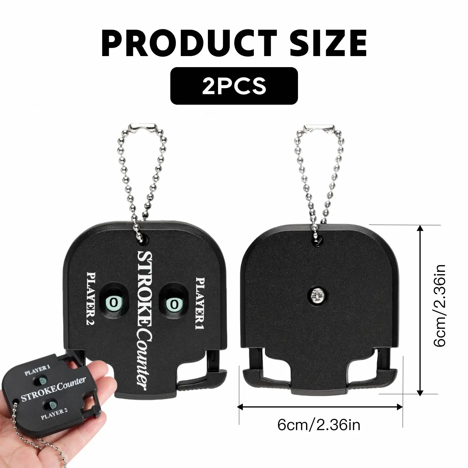 Compteur de Score de Golf Portable pour 2 Joueurs avec Chaîne