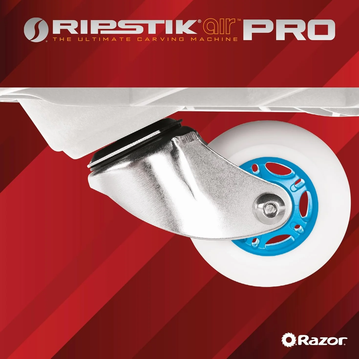 Razor RipStik Ripster Air Pro Waveboard - Planche à roulettes compacte et légère pour Les 8 Ans et Plus, supporte Les Riders jusqu'à 100KG (220Lbs), Blanc
