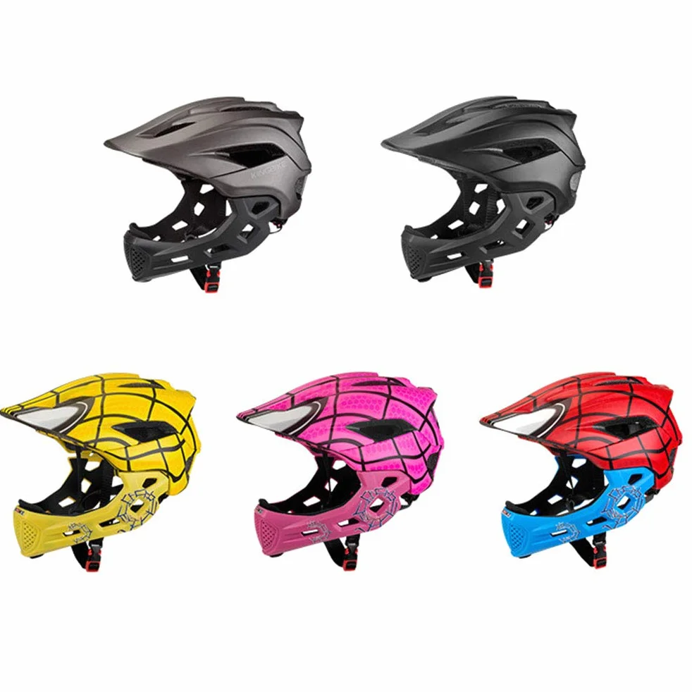 Casque Intégral VTT Adulte Casque Intégral Jeunesse Hors Route Moto Casque,MTB VTT BMX Moto Cross Accident Casque Unisexe Noir