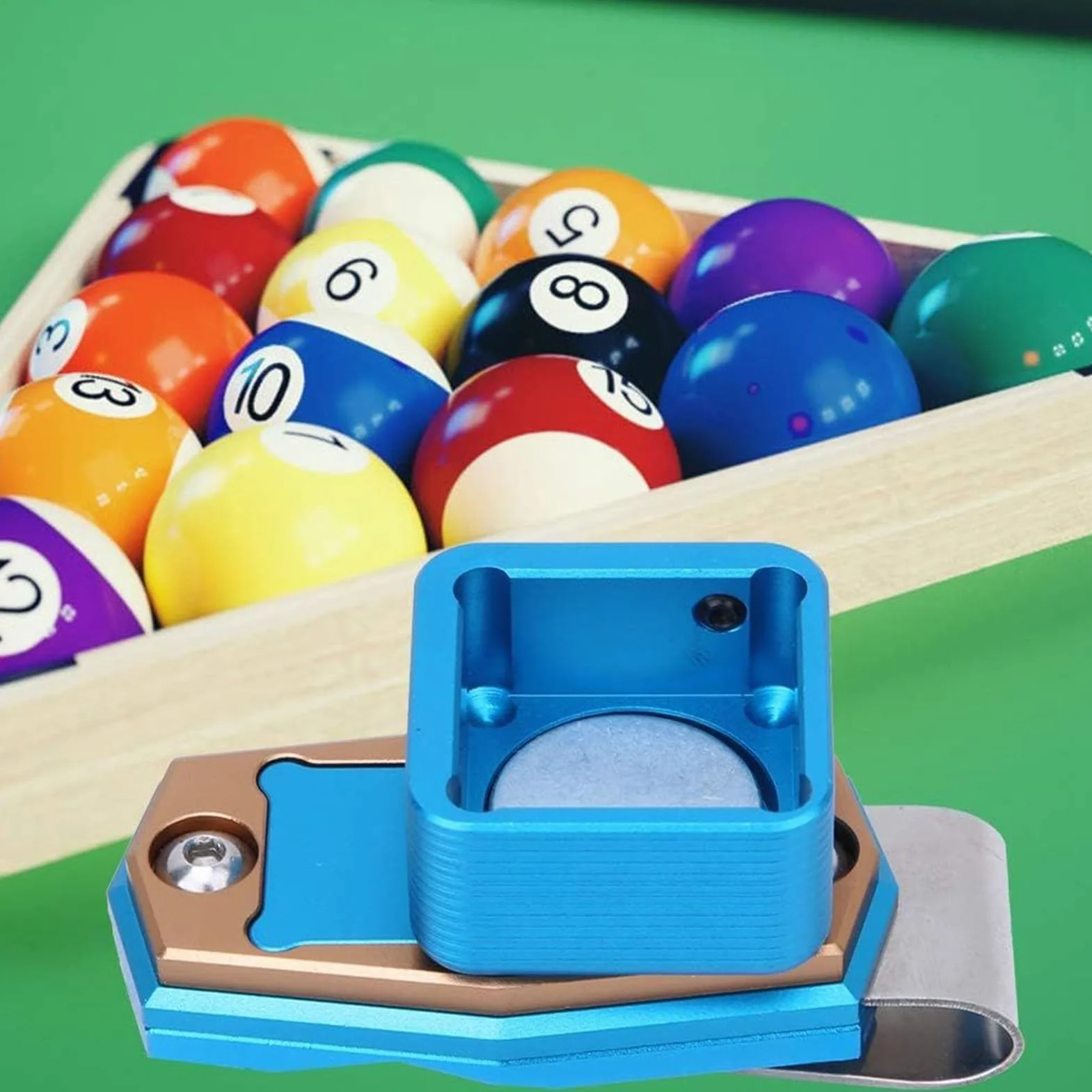 Générique Easy Access Magnetic Pool Chalk Holder, Portable Cue Chalk Hold, Compact Table Ball Sports Accessory for Men, Women, Beginners, and Professional Players,2.64x1.18x1.26 Inches