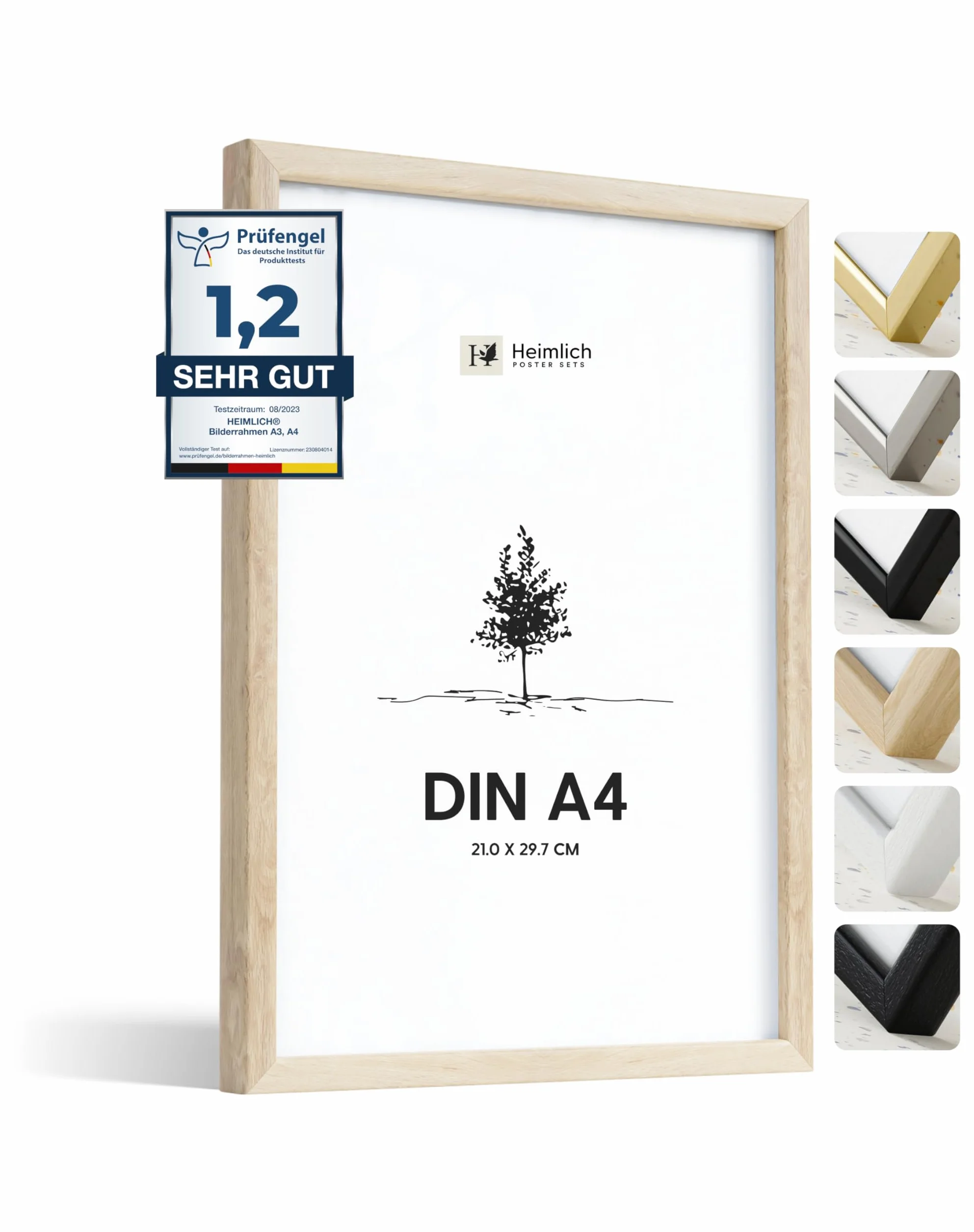 Heimlich Cadre photo A4 21 x 30 cm bois d'ayous blanc mural table