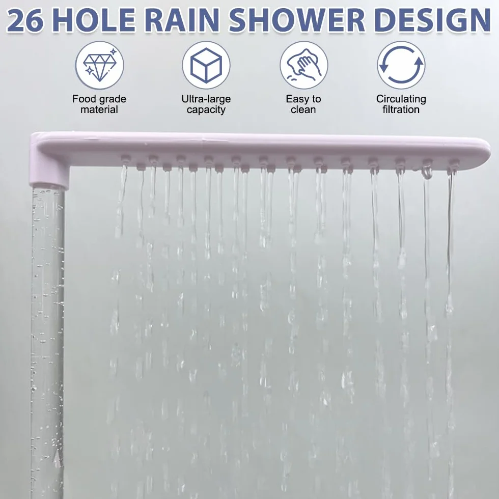 Douche à oiseaux automatique avec circulation d'eau pour perruches, pivoines et perroquets taille moyenne