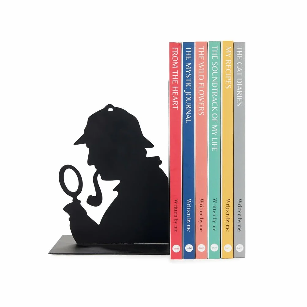 Balvi Sherlock Serre-Livres décoratifs en métal Noir Design Original