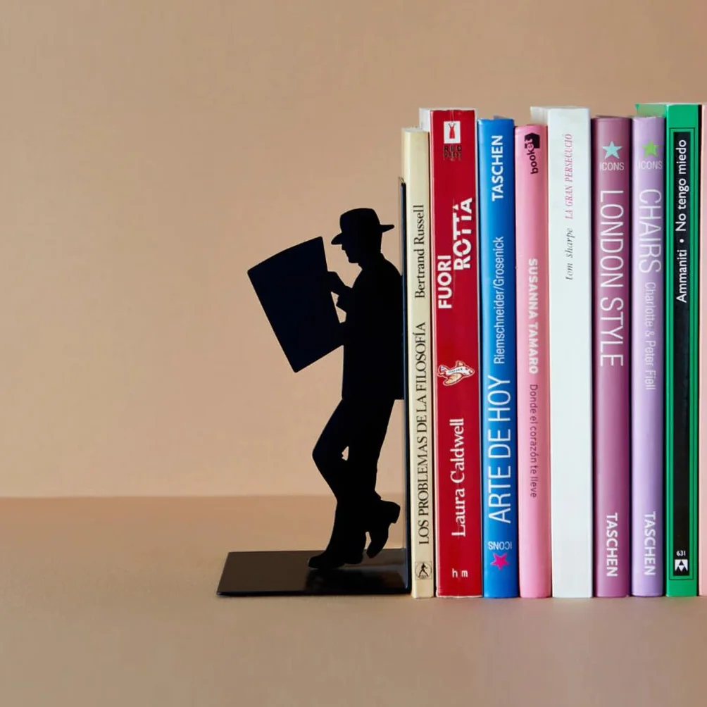 Balvi The Reader Serre-Livres décoratifs en métal Couleur Noire Design Original