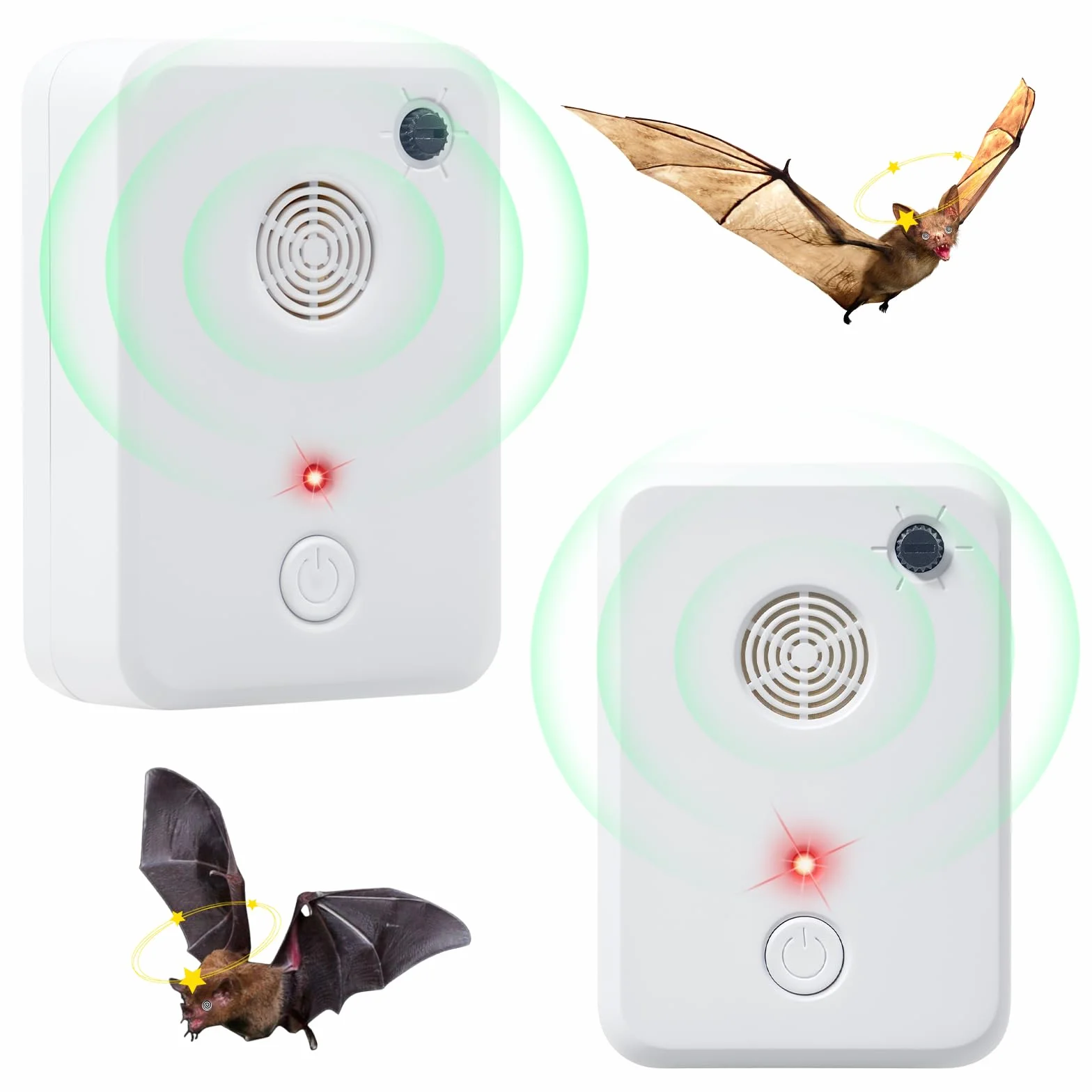 Répulsif à ultrasons pour grenier garage intérieur extérieur anti chauves-souris lot de 2