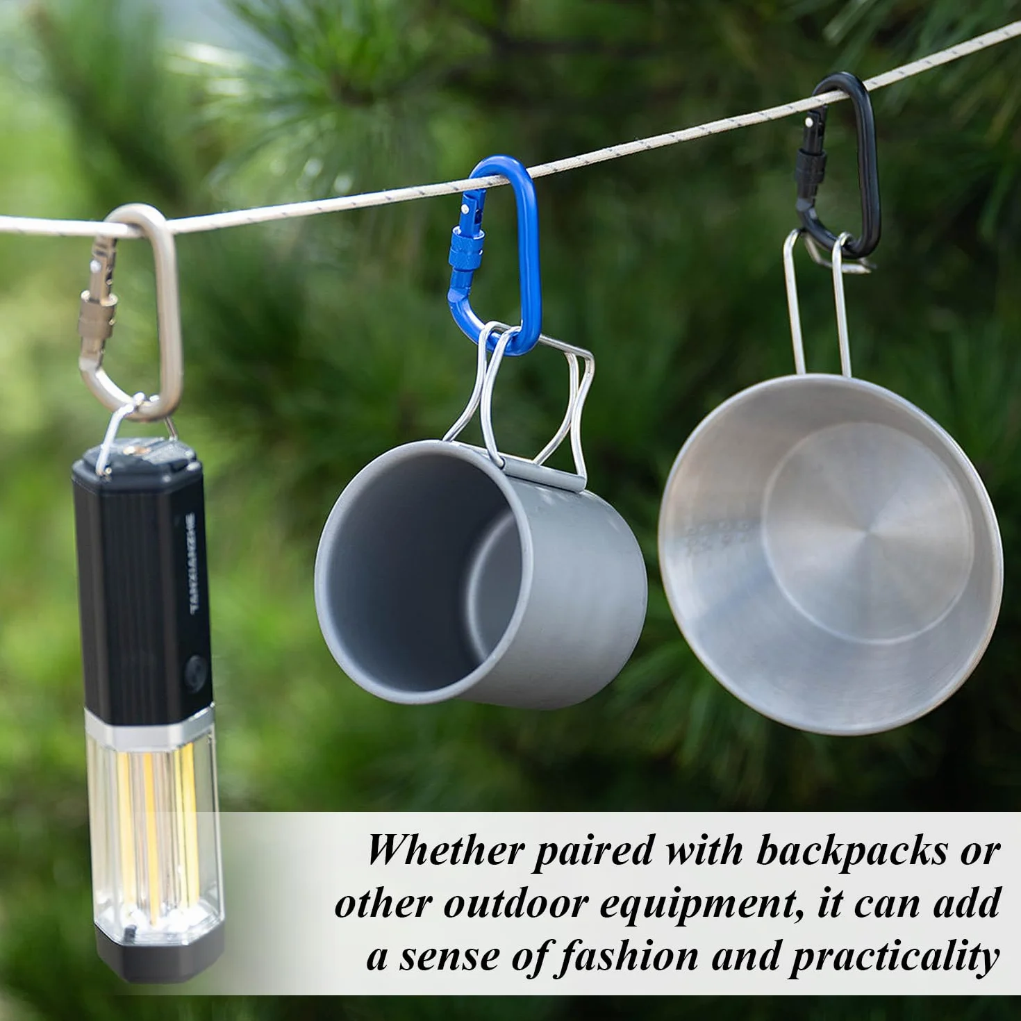 Boucle À Suspension Rapide en Alliage D'Aluminium en Forme De D De 14 Pièces, Légère, Robuste Et Multicolore en Option, Ouverture Et Fermeture À Une Main, Rangement De Camping Et Covoiturage.