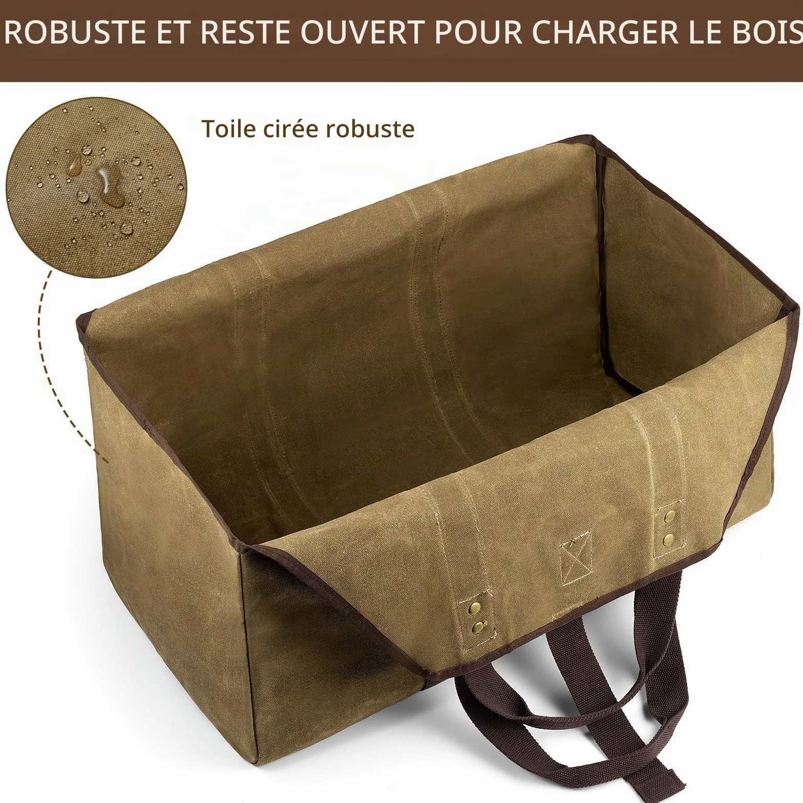 BONTHEE Porte-bûches Extra-Large Support de Bois de Chauffage en Toile imperméable avec bandoulière