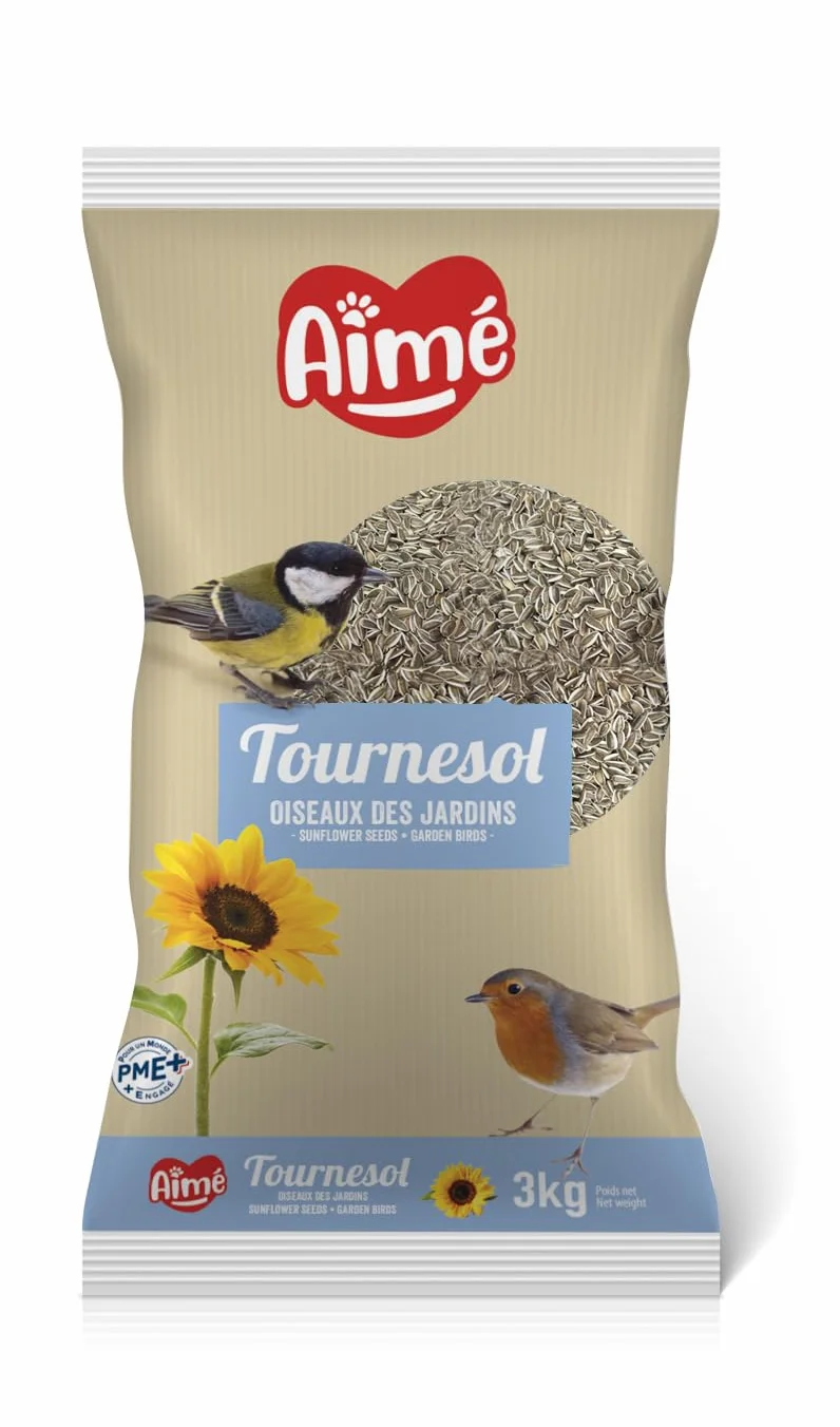 Aimé Graines de Tournesol pour Oiseaux Sauvages 3kg Nourriture Extérieur Rouge-Gorge Pinson Mésange