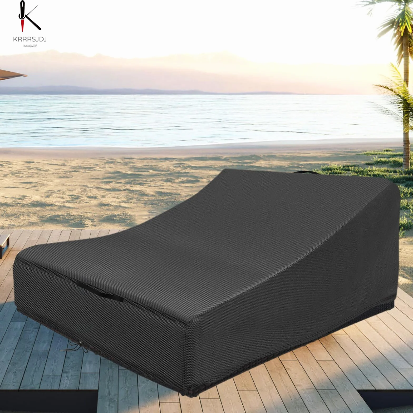 Housse Double Chaise Longue Extérieur Imperméable Tissu Oxford 420D 210x160x40/90cm Noir